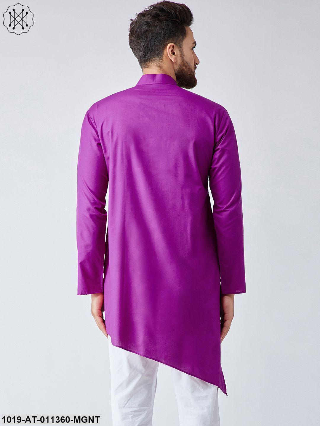 Men's Cotton Magenta Only Long Kurta