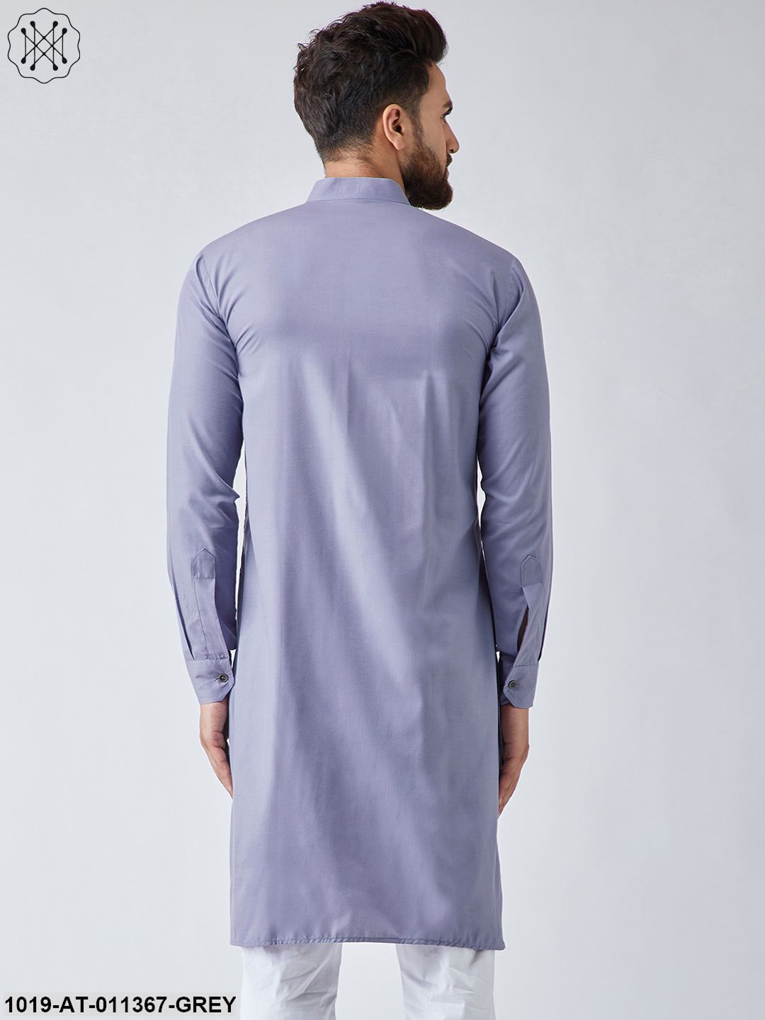 Men's Cotton Grey Only Long Kurta