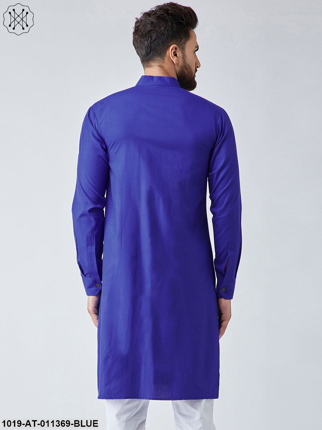 Men's Cotton Royal Blue Only Long Kurta