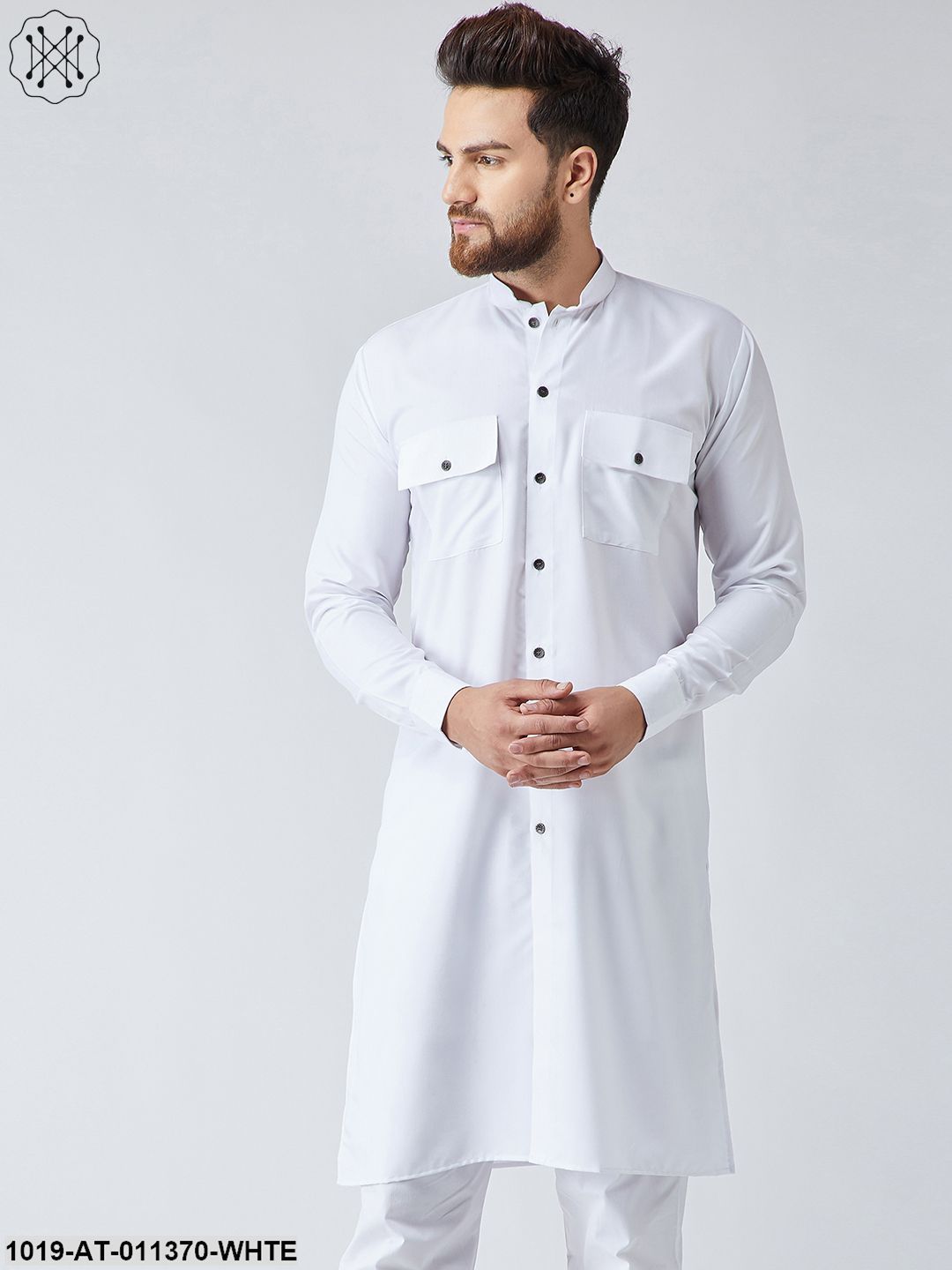 Men's Cotton White Only Long Kurta