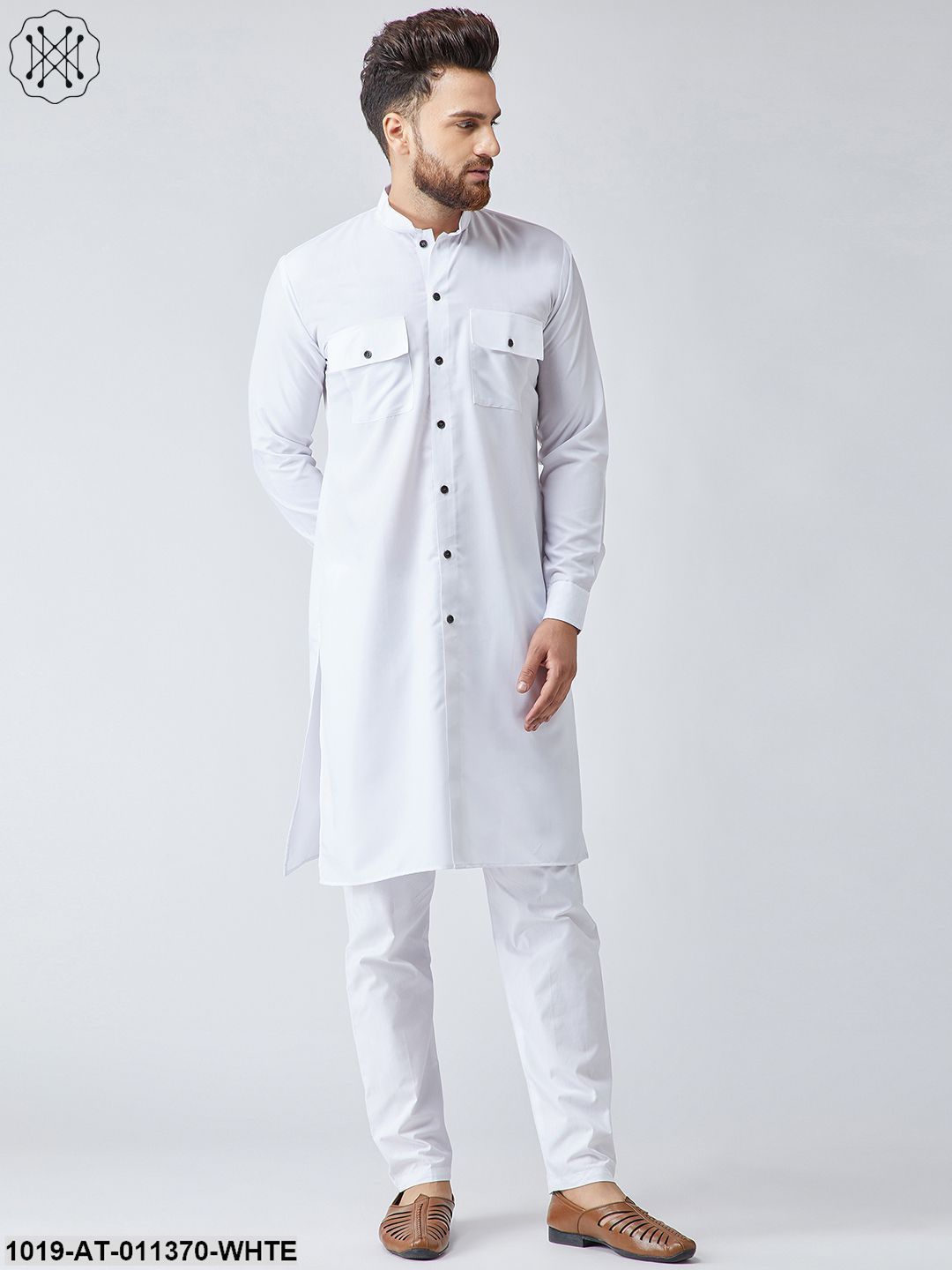 Men's Cotton White Only Long Kurta