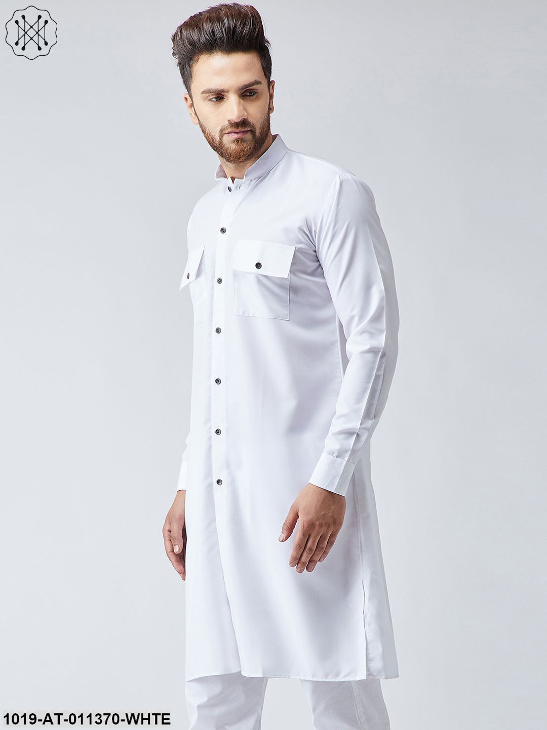 Men's Cotton White Only Long Kurta