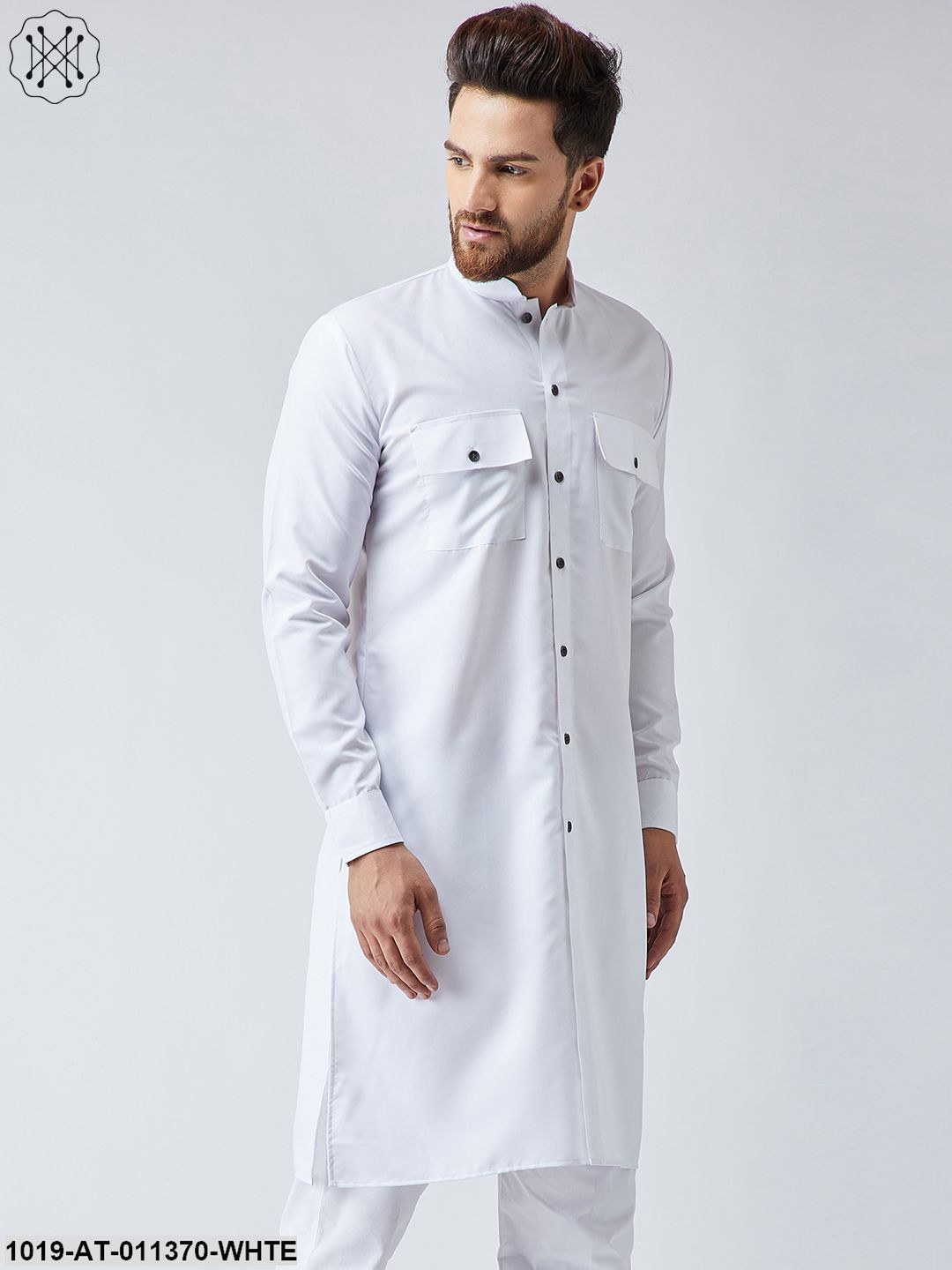 Men's Cotton White Only Long Kurta