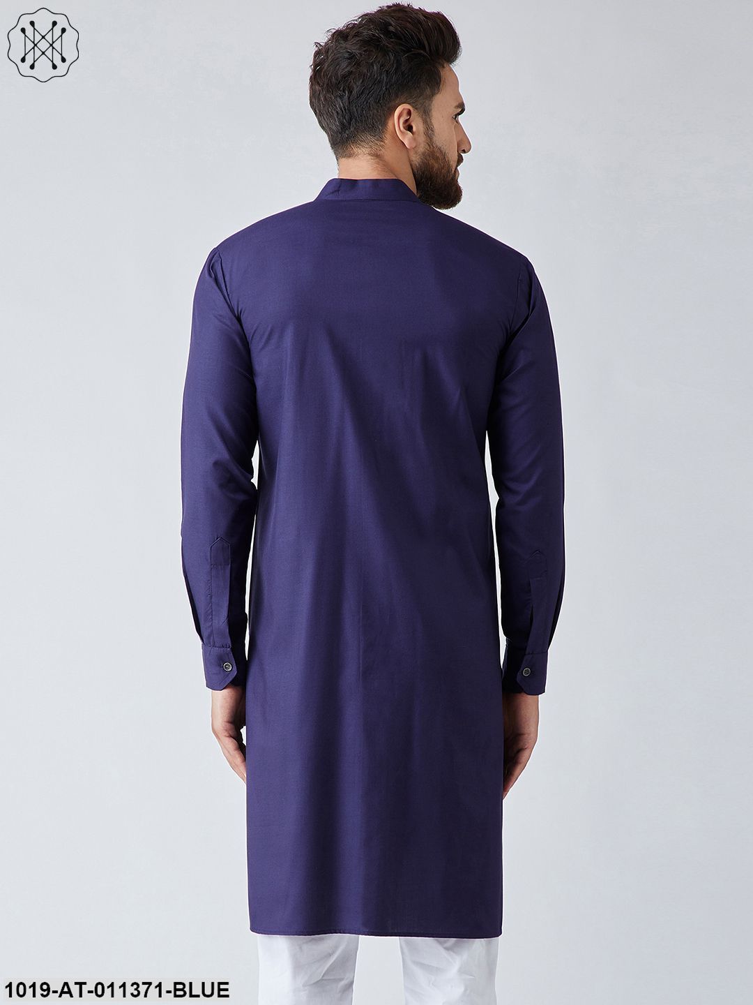 Men's Cotton Navy Blue Only Long Kurta