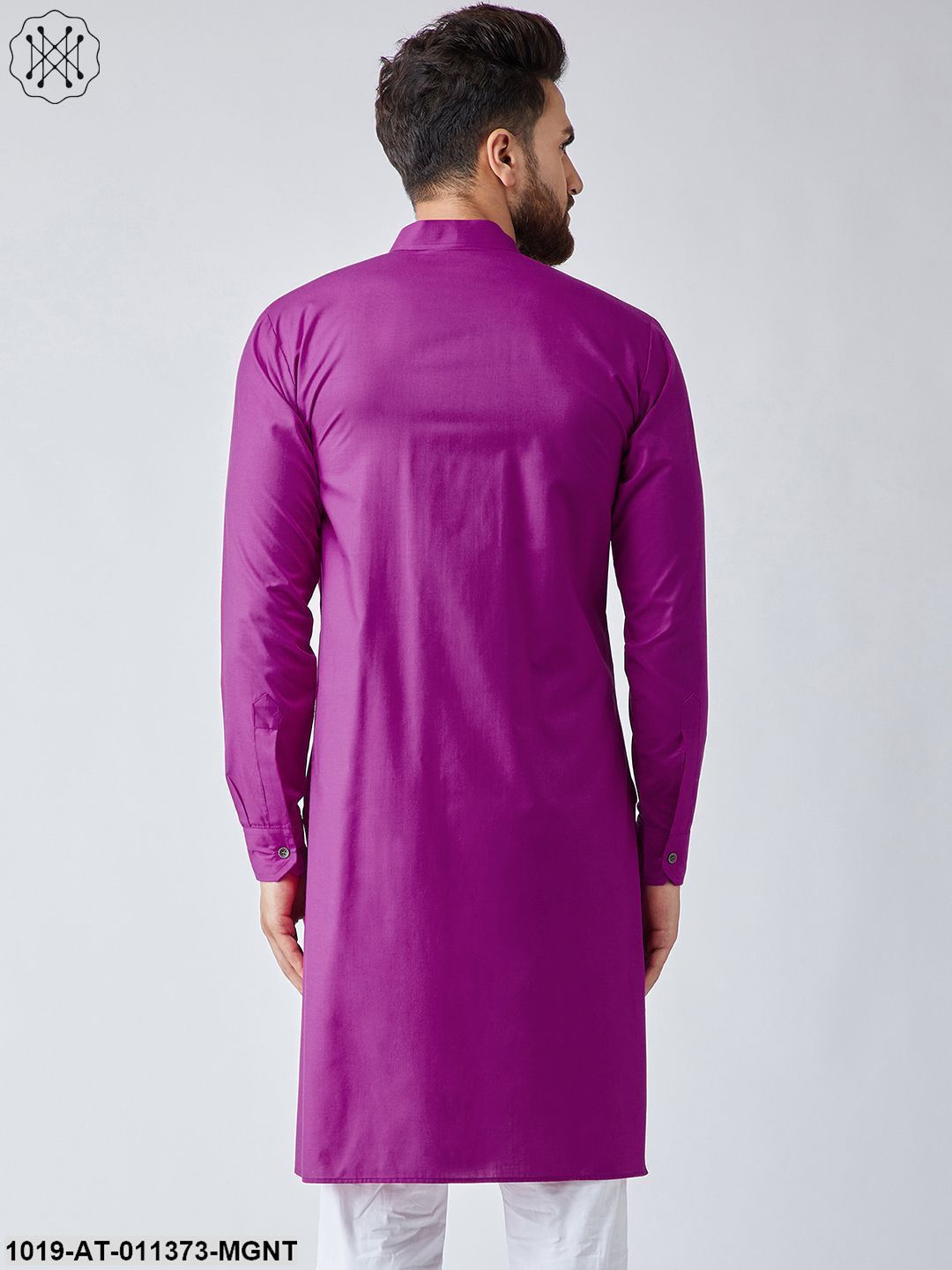 Men's Cotton Magenta Only Long Kurta