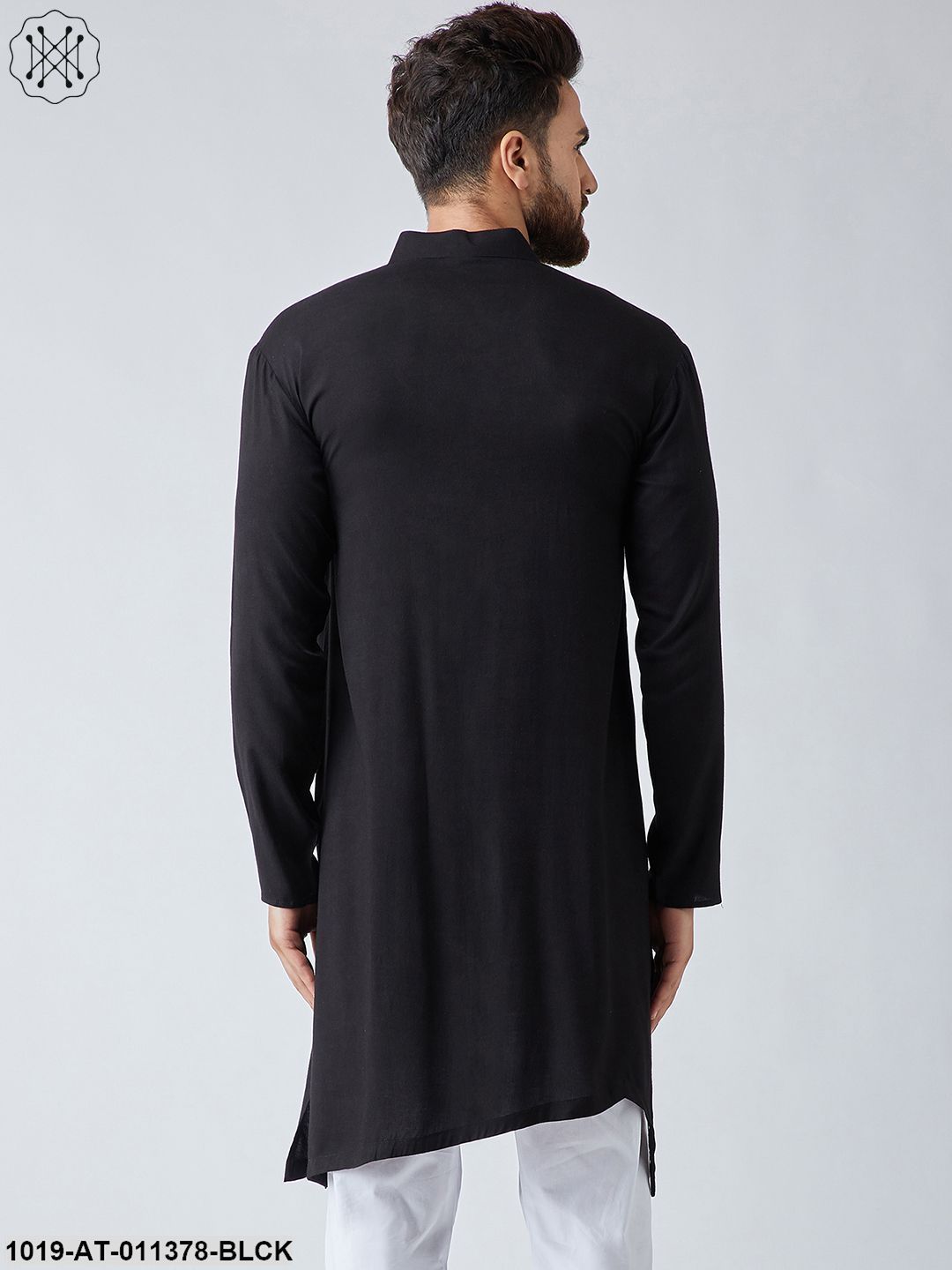 Men's Rayon Black Only Long Kurta