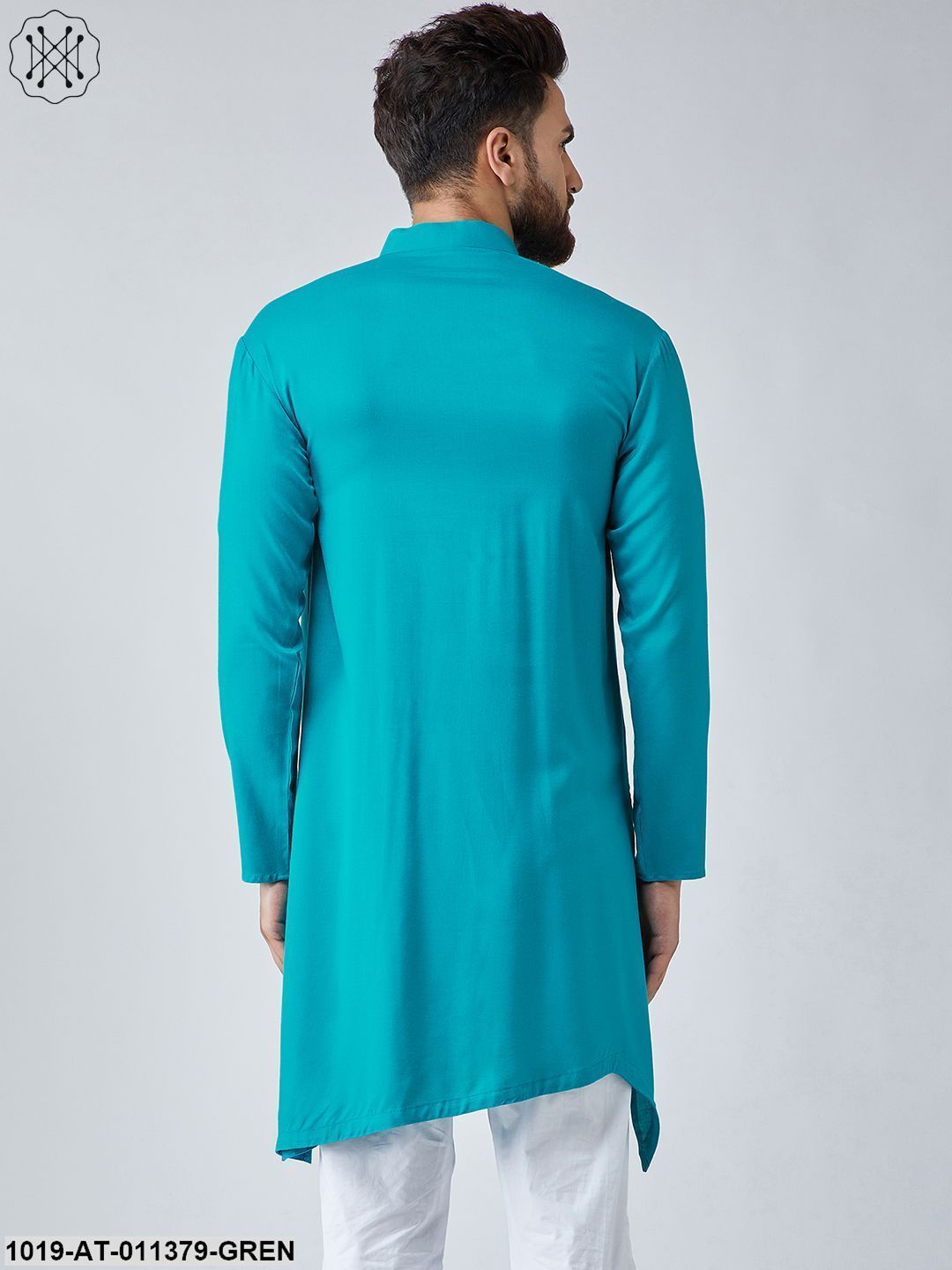 Men's Rayon Sea Green Only Long Kurta
