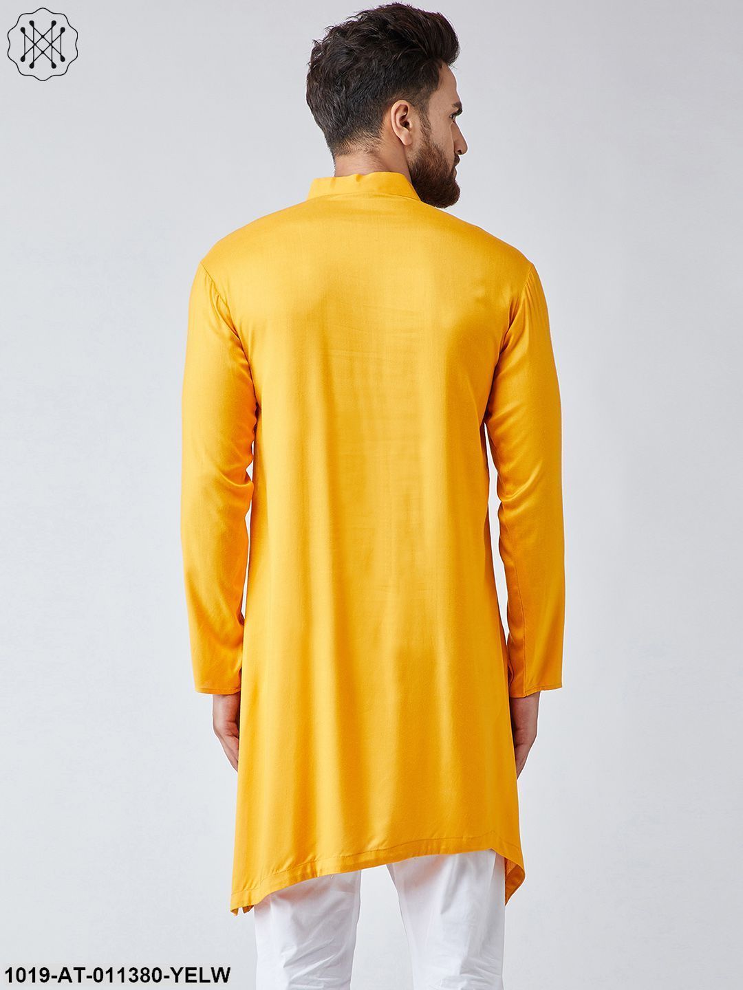 Men's Rayon Dark Yellow Only Long Kurta