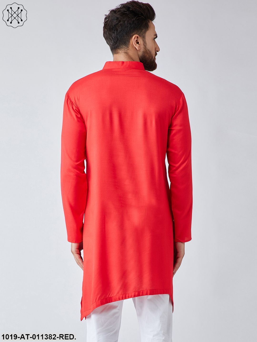 Men's Rayon Red Only Long Kurta
