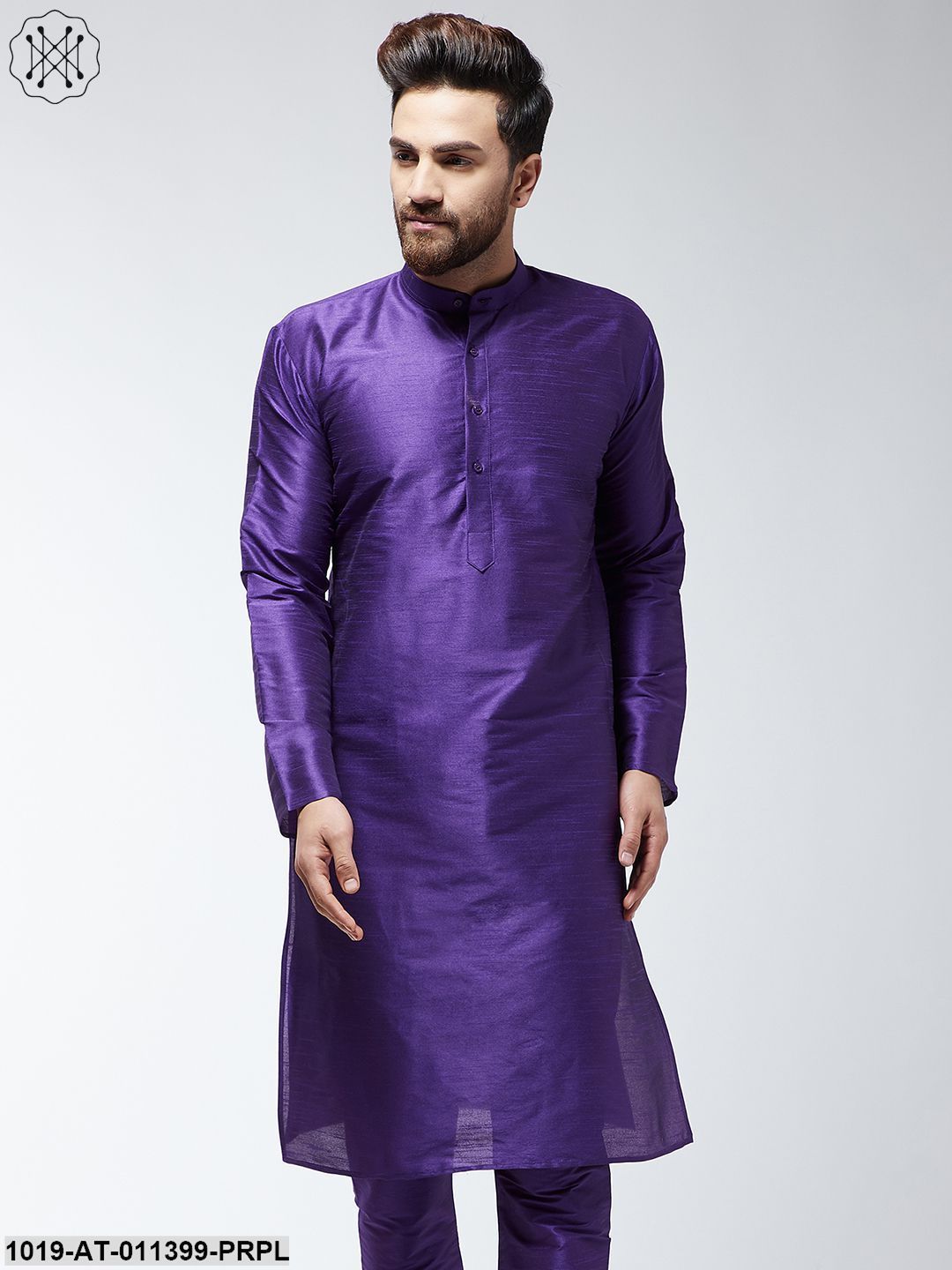 Men's Silk Blend Purple Only Long Kurta