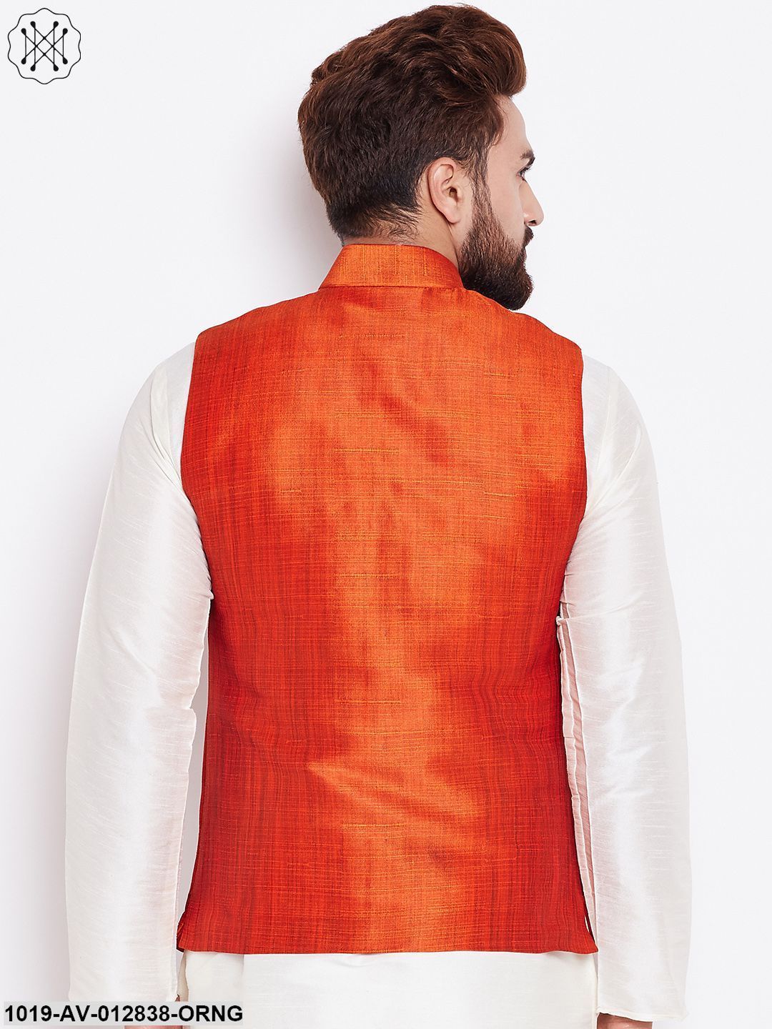 Men's Orange Nehru Jacket