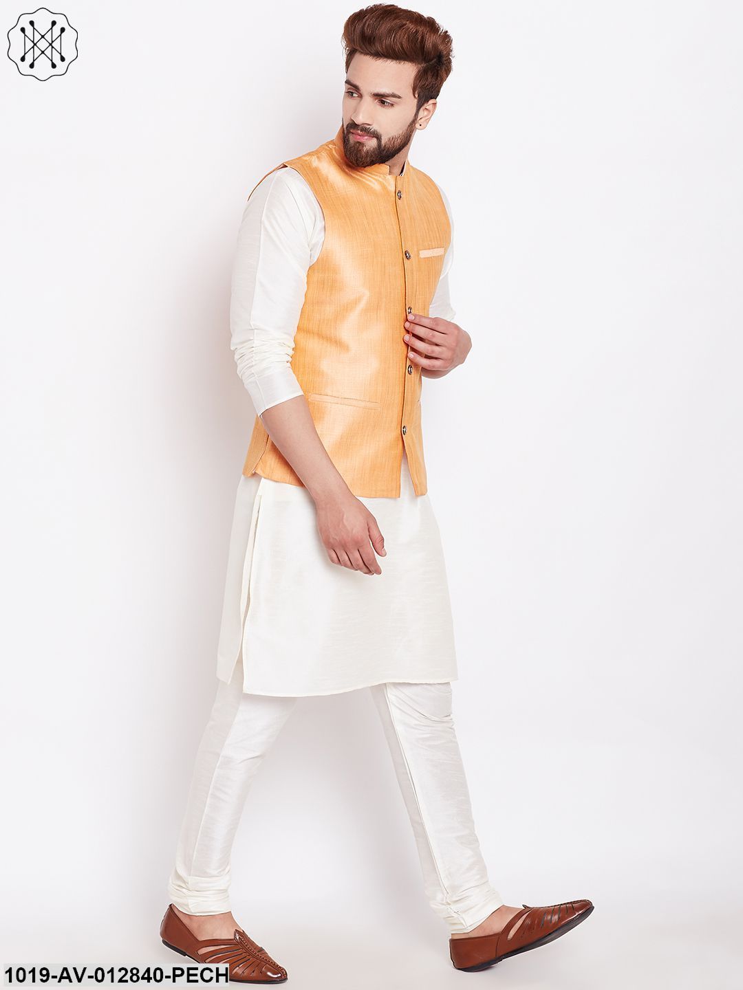 Men's Dark Peach Nehru Jacket