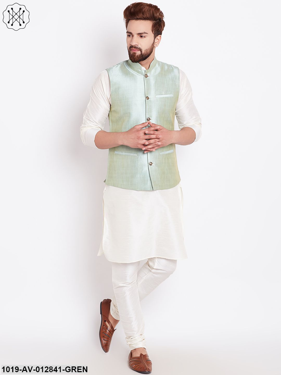 Men's Light Green Nehru Jacket