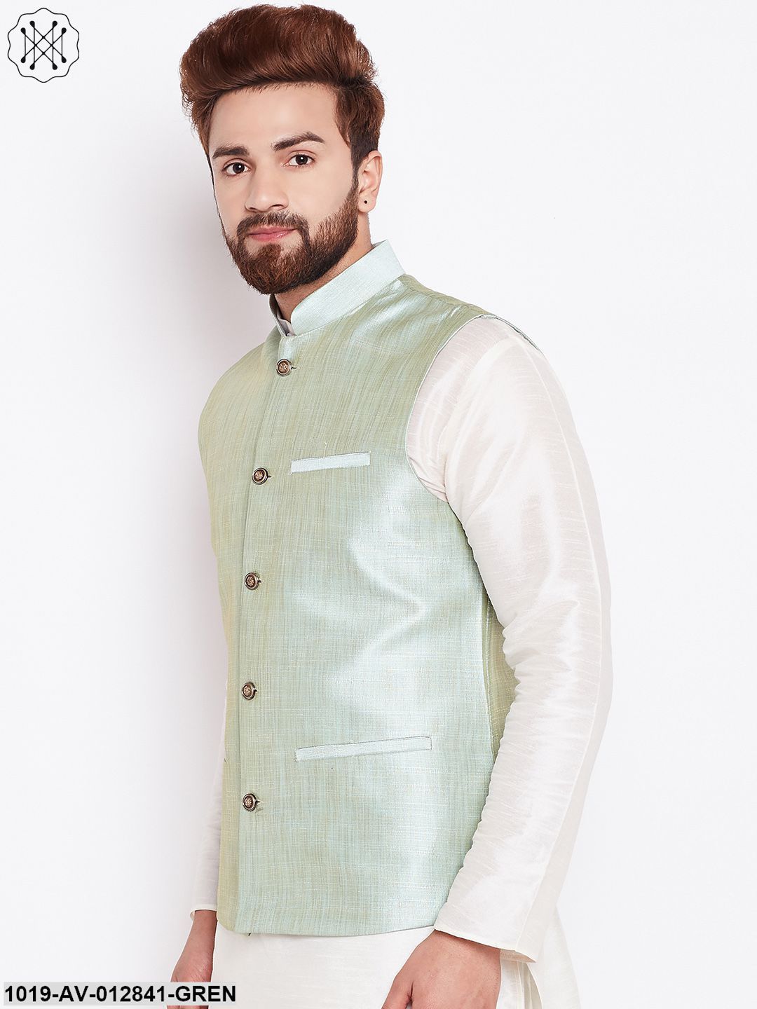Men's Light Green Nehru Jacket