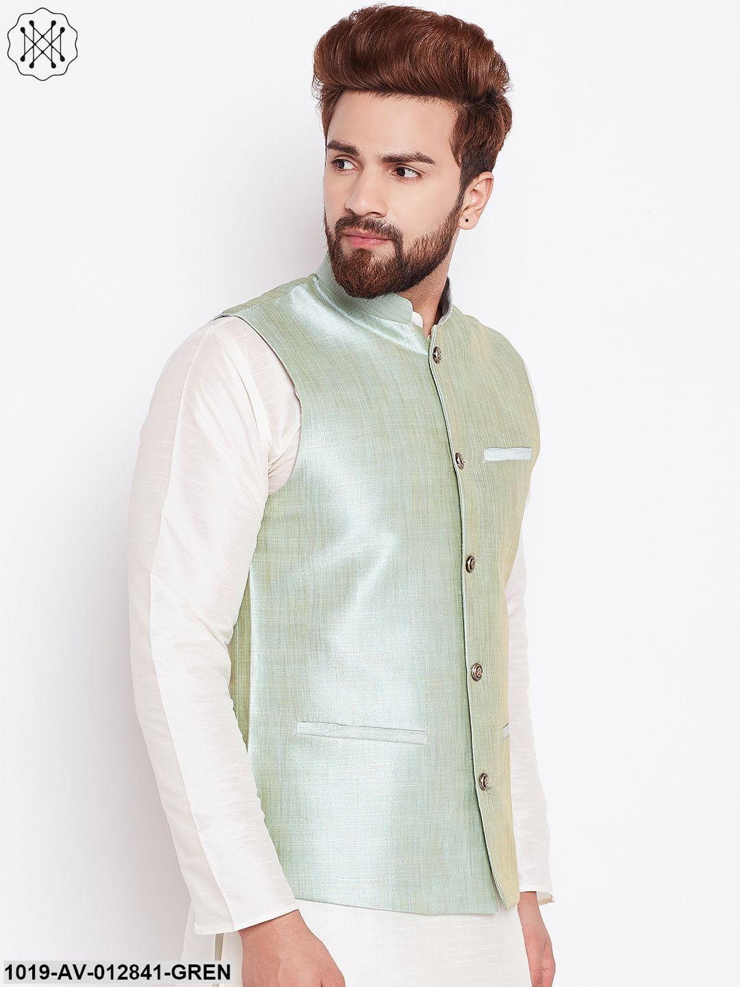 Men's Light Green Nehru Jacket