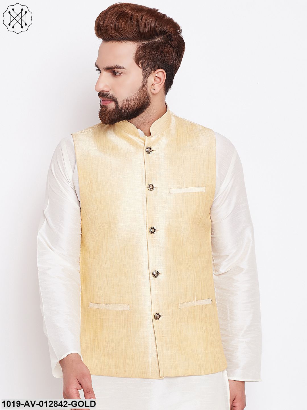 Men's Light Gold Nehru Jacket