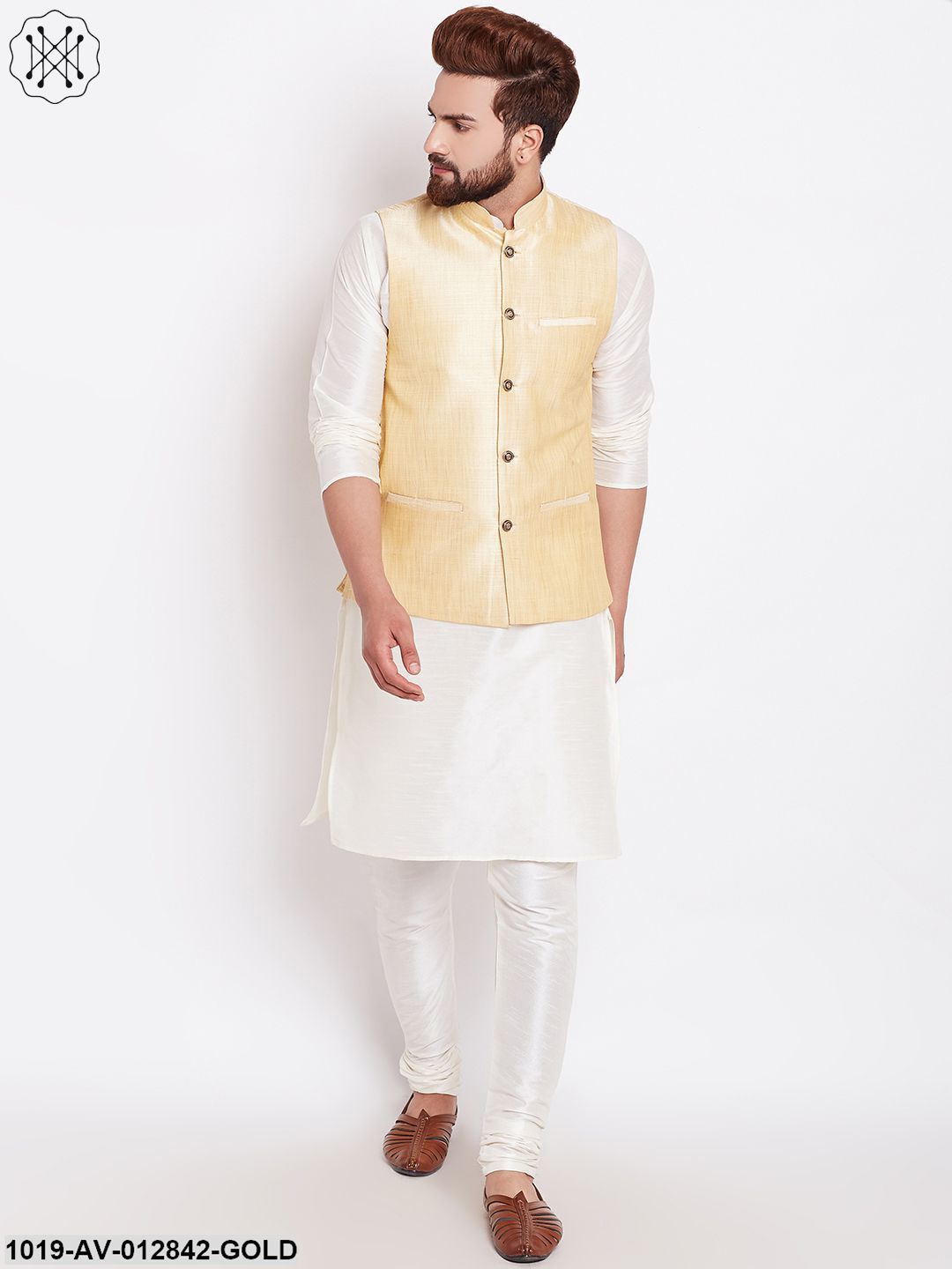 Men's Light Gold Nehru Jacket