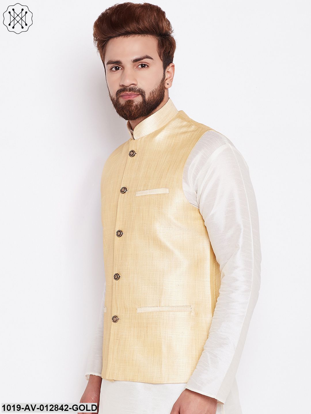 Men's Light Gold Nehru Jacket
