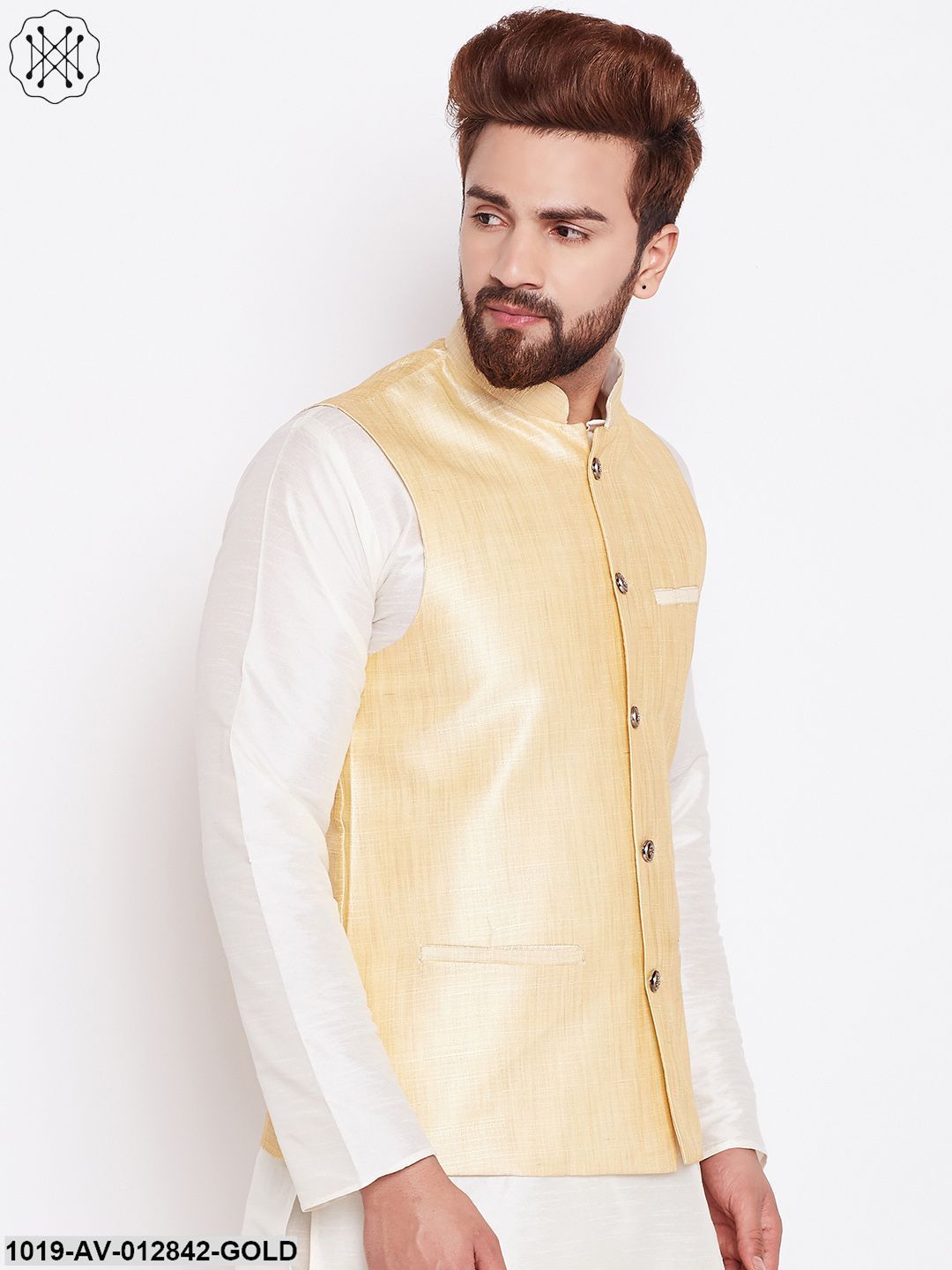 Men's Light Gold Nehru Jacket
