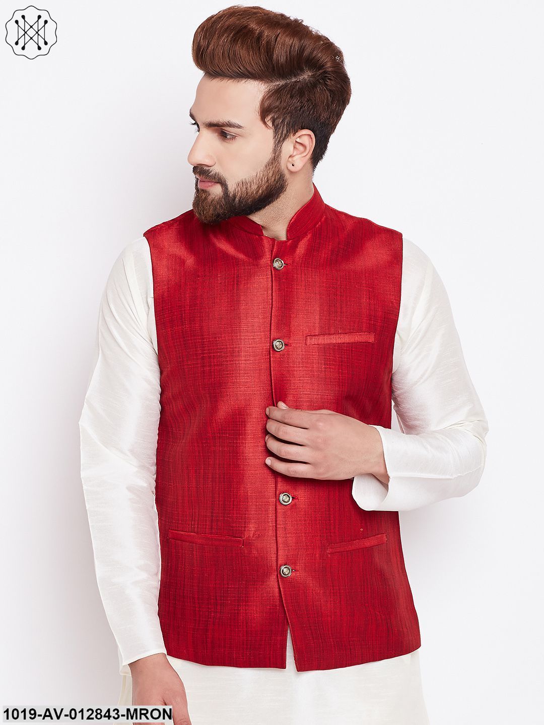 Men's Mahroon Nehru Jacket