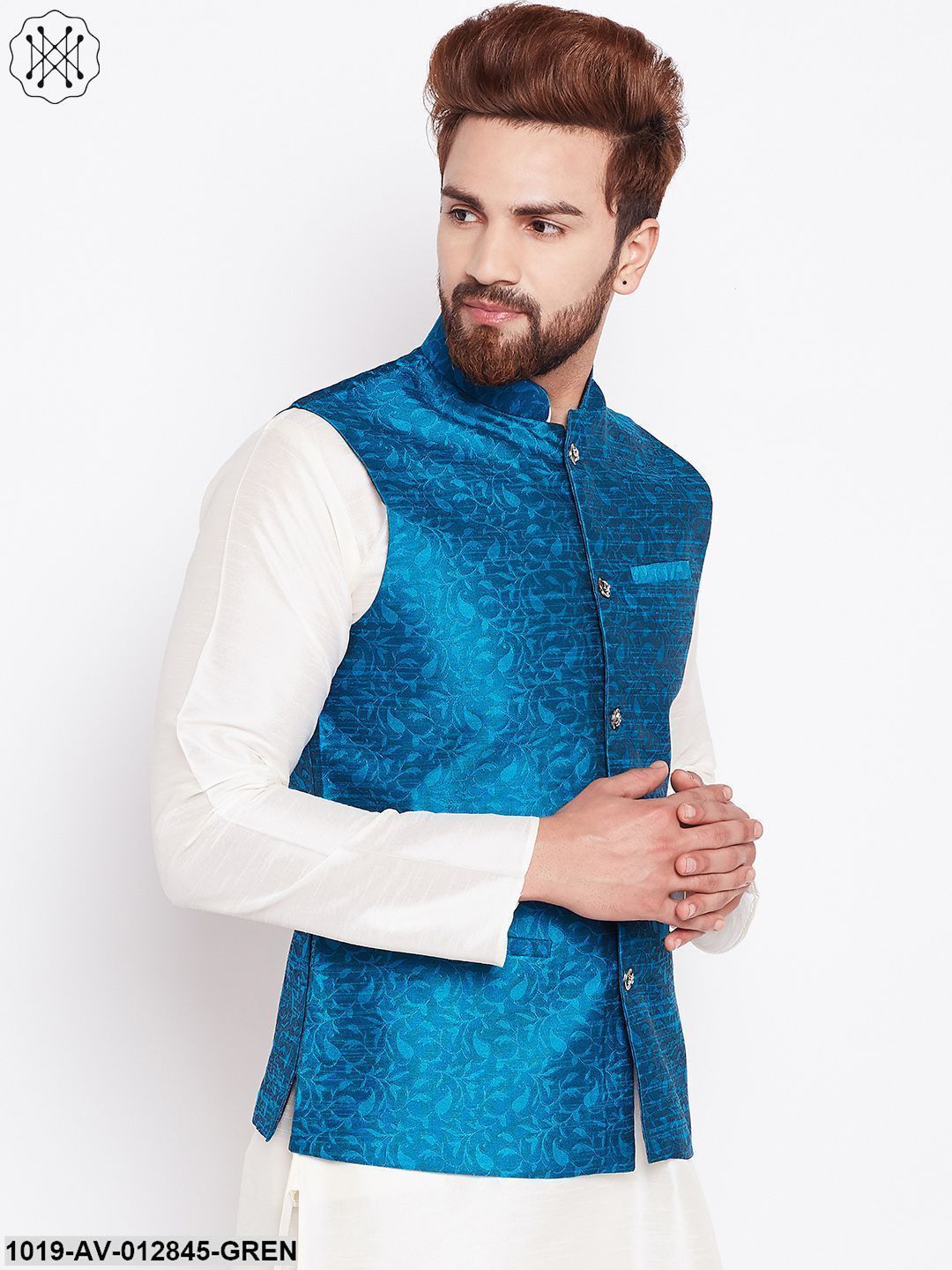 Men's Sea Green Designer Nehru Jacket