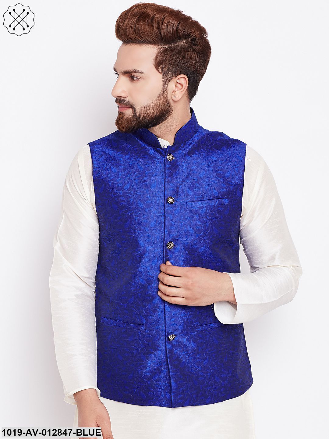 Men's Royal Blue Designer Nehru Jacket
