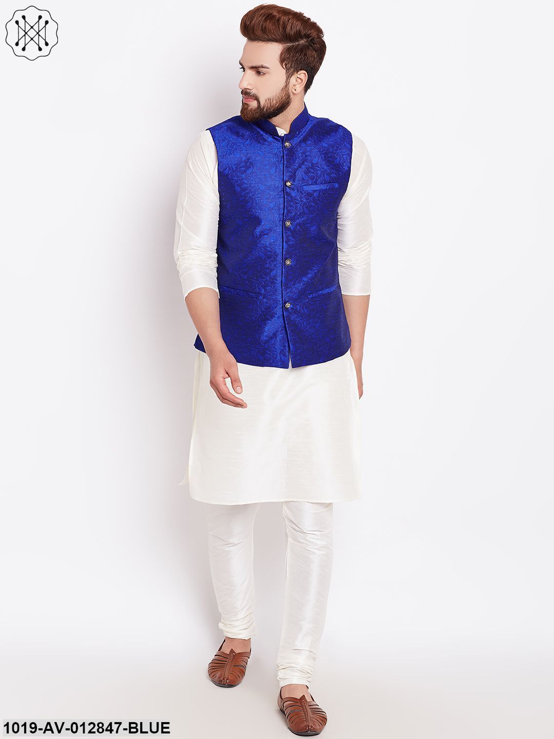 Men's Royal Blue Designer Nehru Jacket