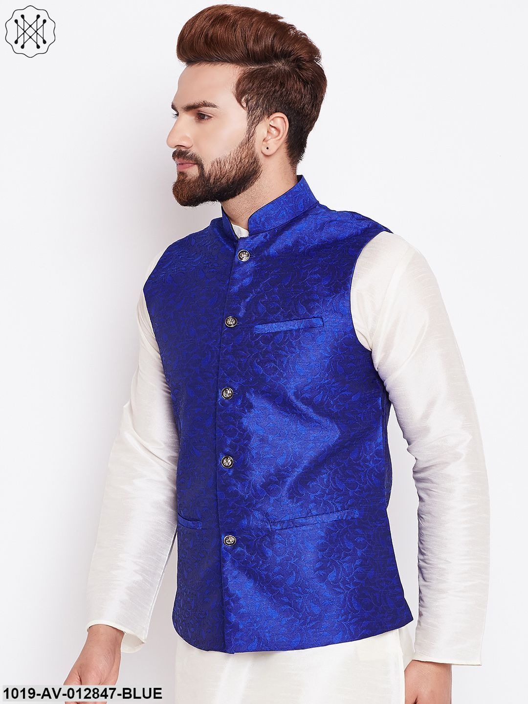 Men's Royal Blue Designer Nehru Jacket