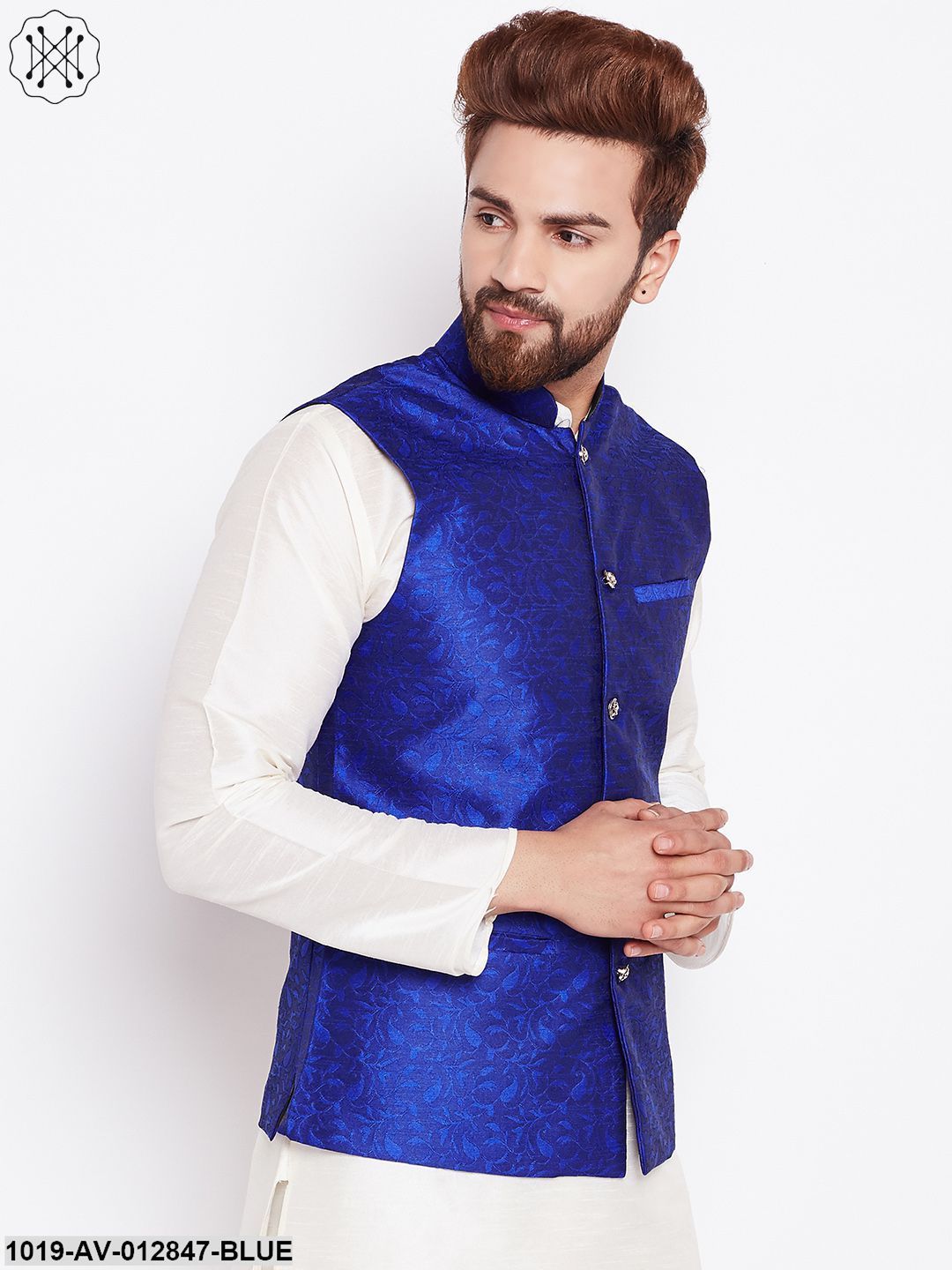 Men's Royal Blue Designer Nehru Jacket