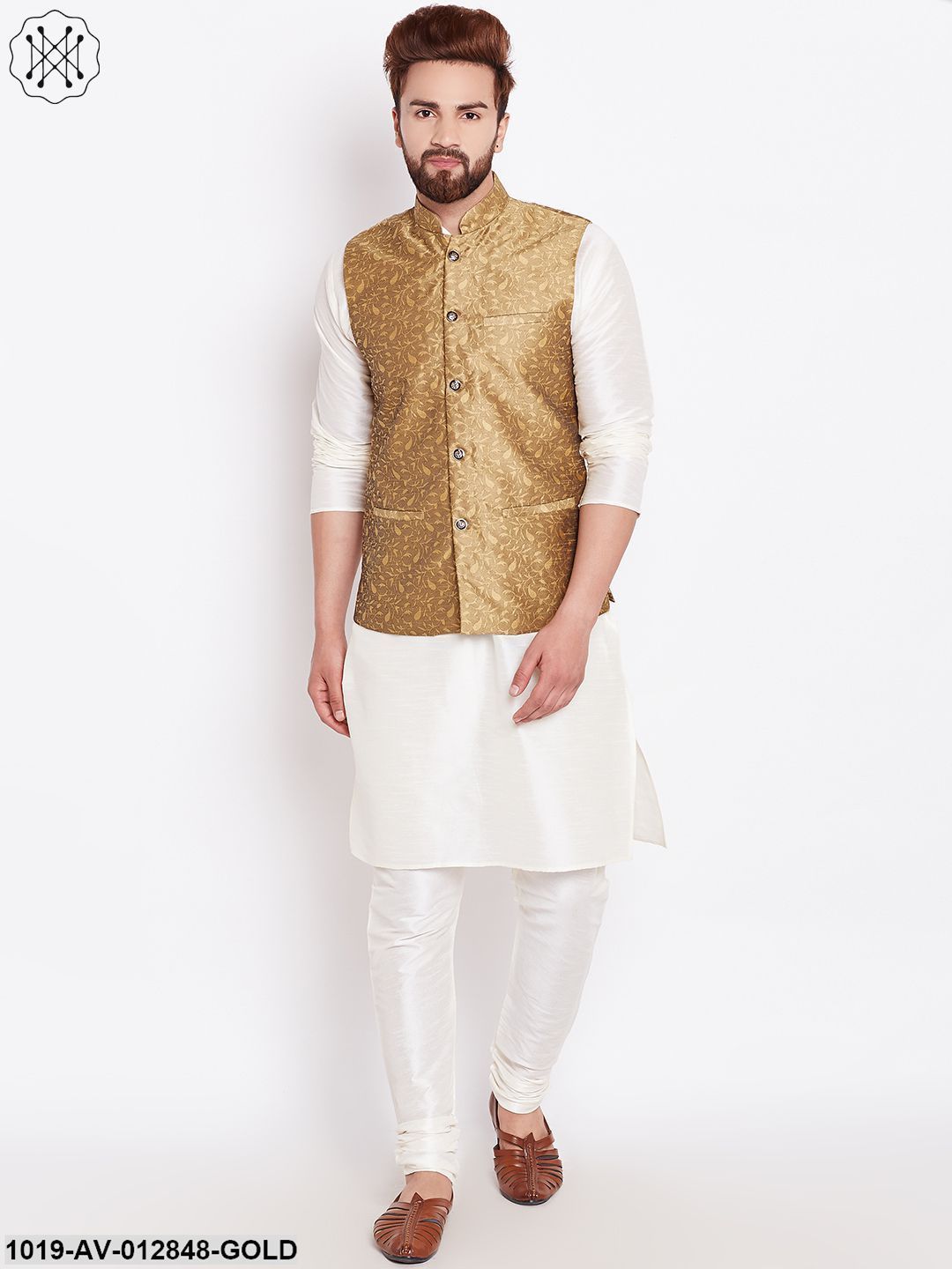 Men's Gold Designer Nehru Jacket