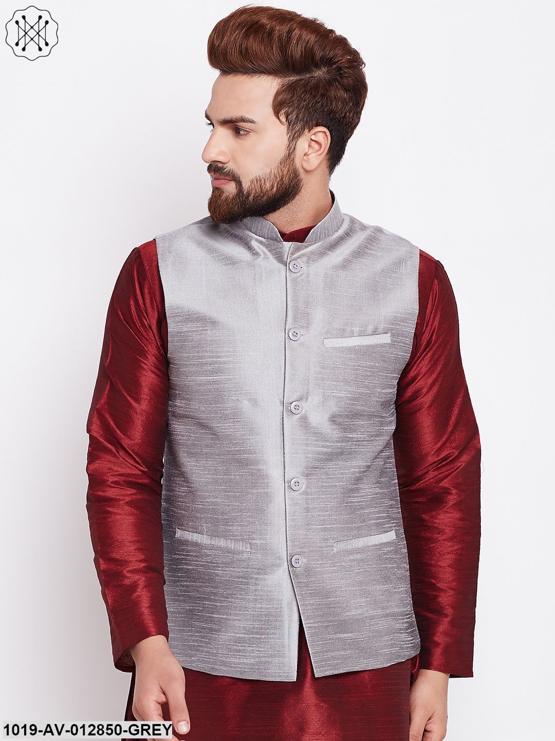 Men's Grey Nehru Jacket
