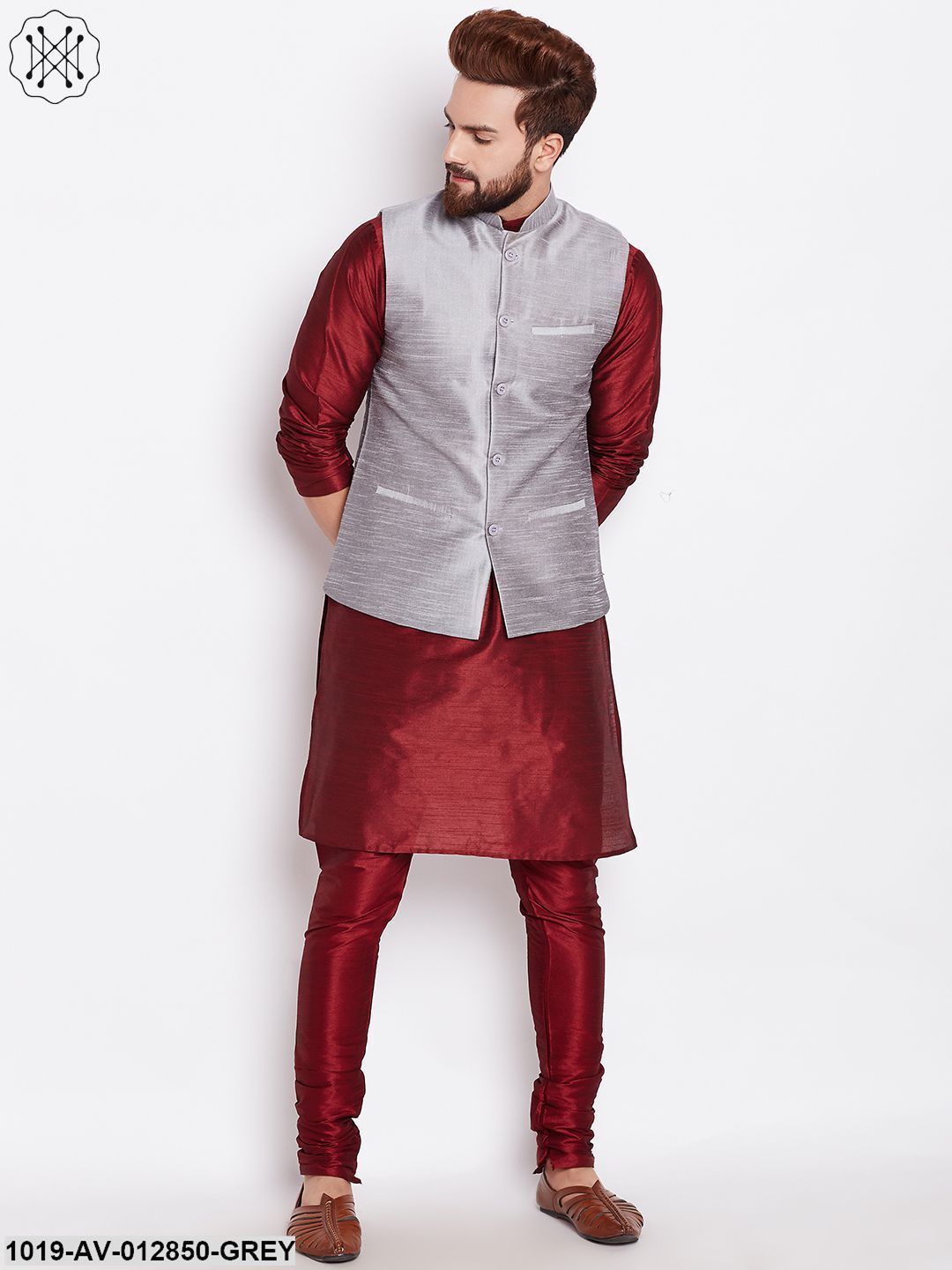 Men's Grey Nehru Jacket