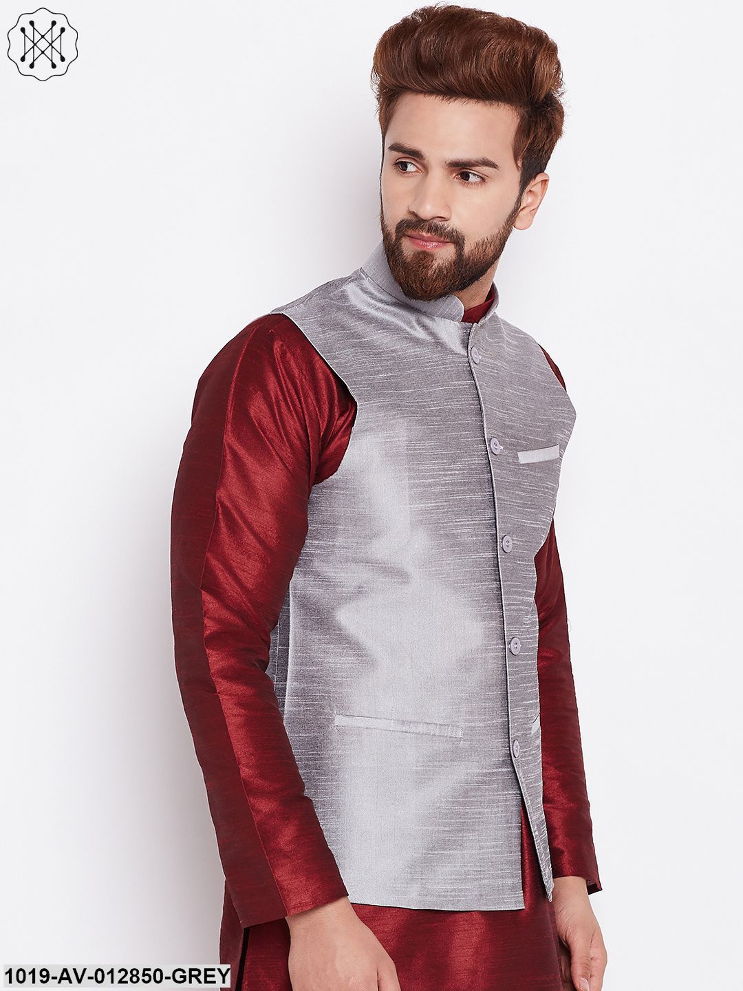 Men's Grey Nehru Jacket