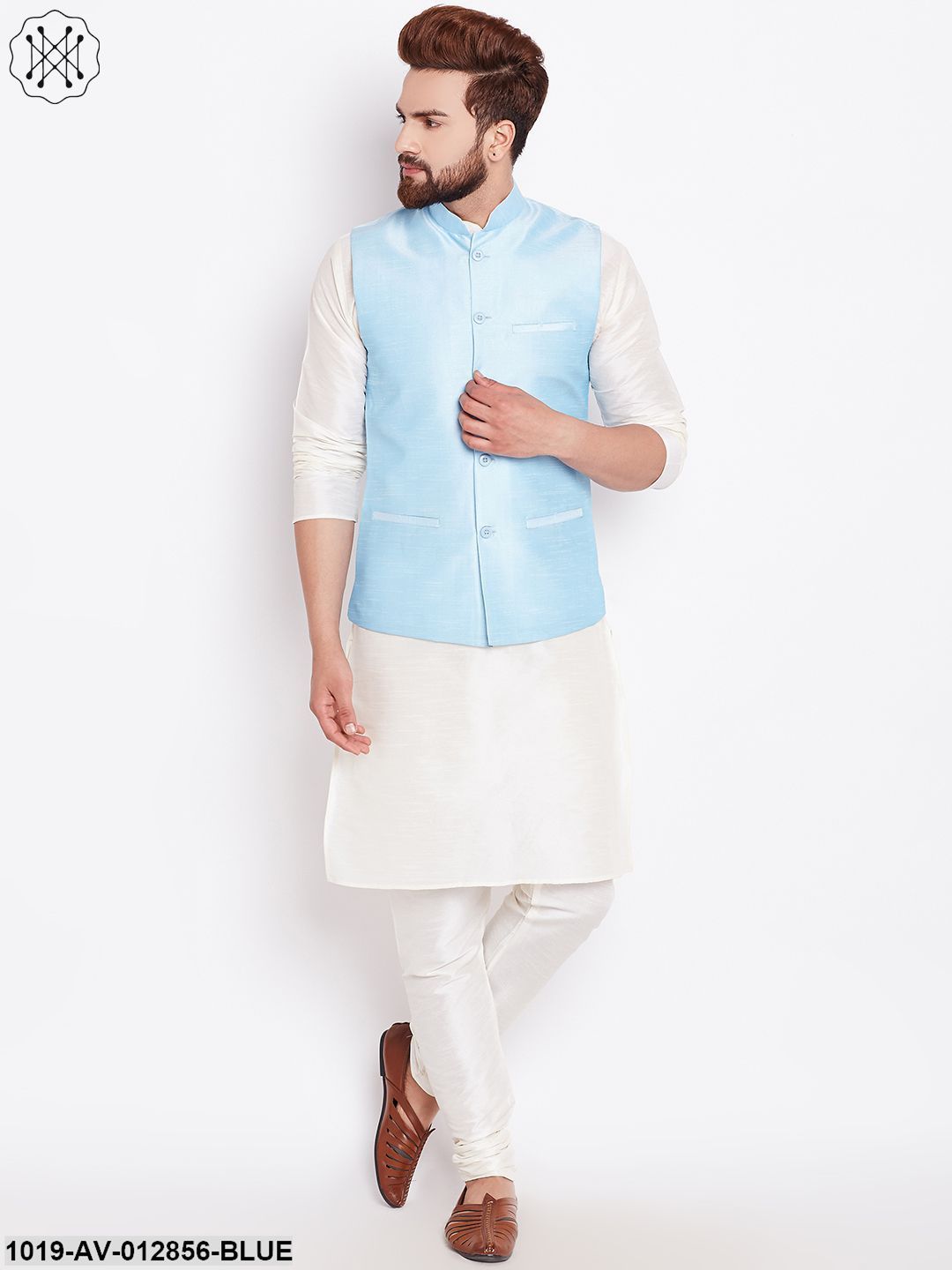 Men's Sky Blue Nehru Jacket