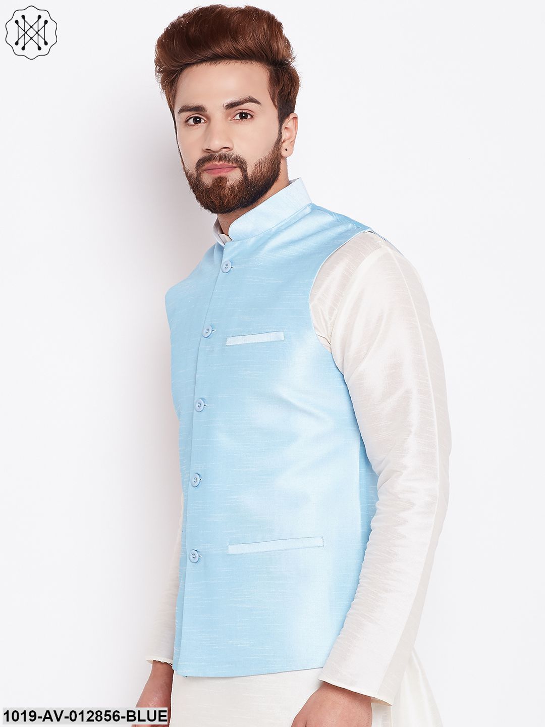 Men's Sky Blue Nehru Jacket