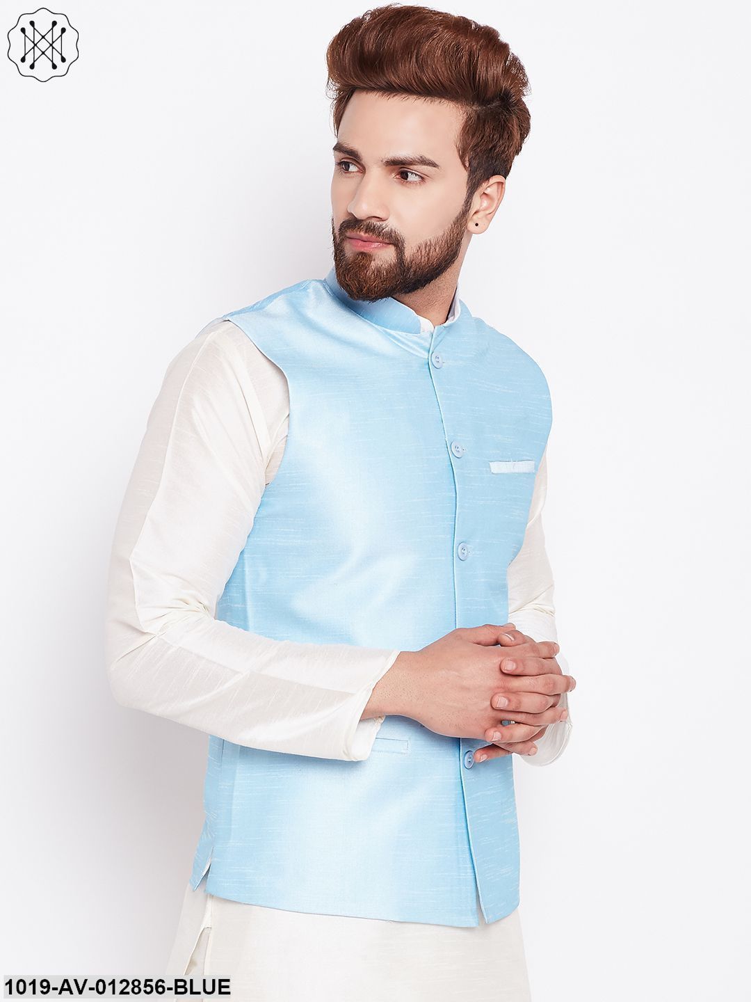 Men's Sky Blue Nehru Jacket