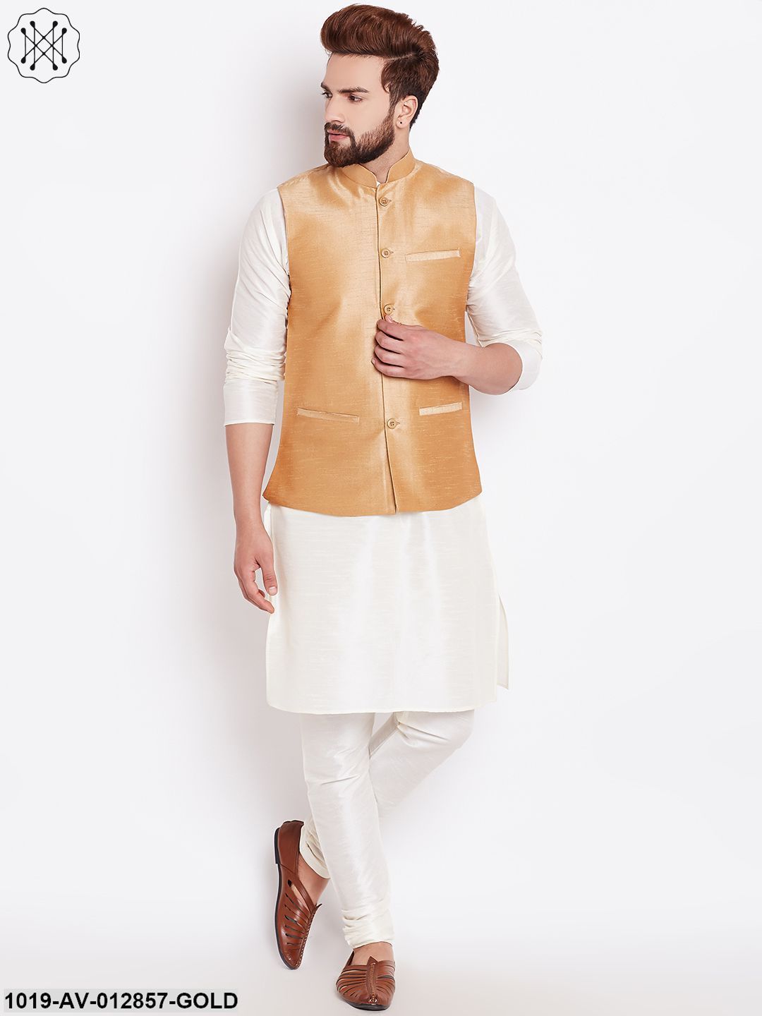 Men's Gold Nehru Jacket