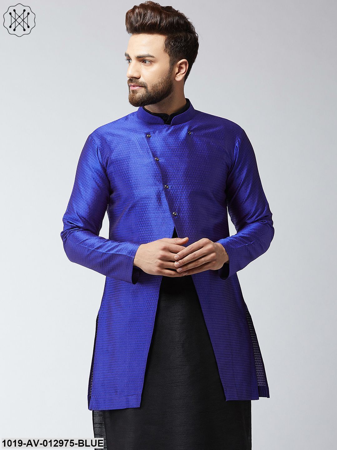 Men's Silk Blend Royal Blue Only Sherwani Jacket