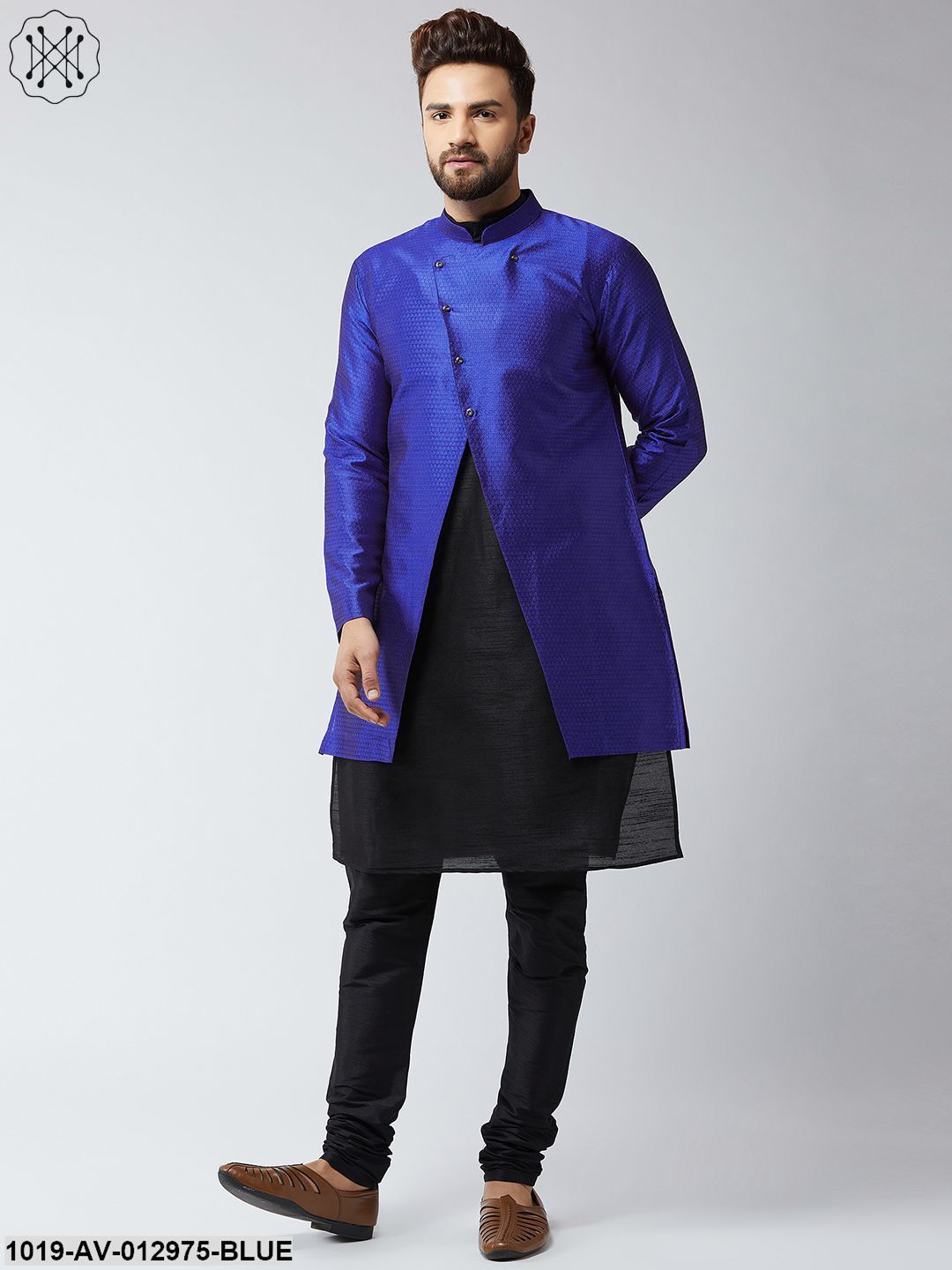 Men's Silk Blend Royal Blue Only Sherwani Jacket