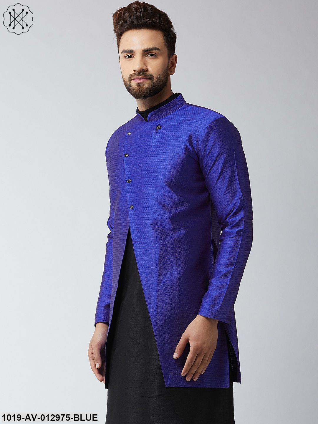 Men's Silk Blend Royal Blue Only Sherwani Jacket