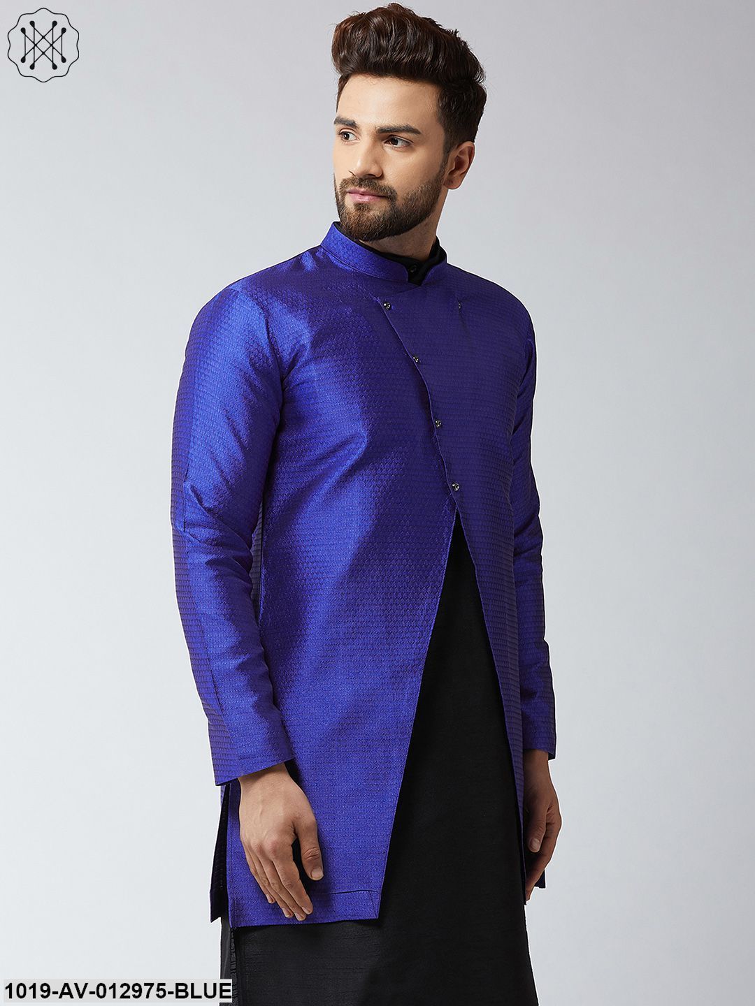 Men's Silk Blend Royal Blue Only Sherwani Jacket