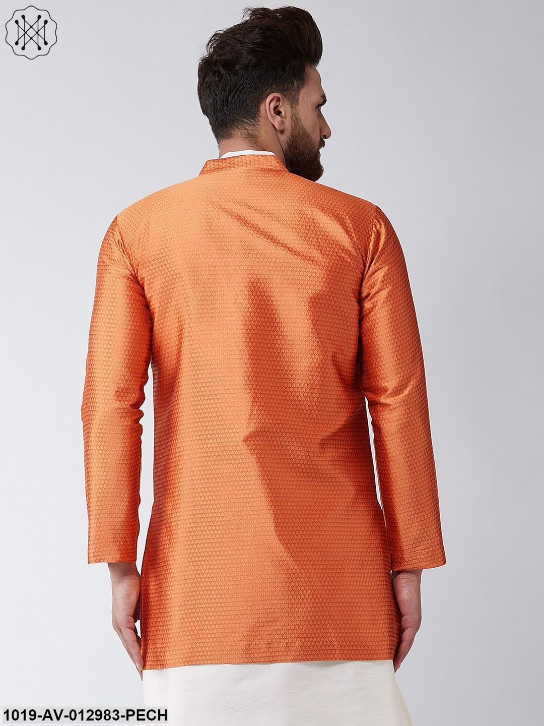Men's Silk Blend Peach Only Sherwani Jacket