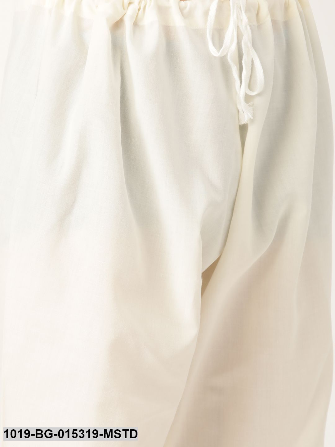 Men's Silk Blend Mustard Solid Kurta & Off-white Churidar Pyjama Set