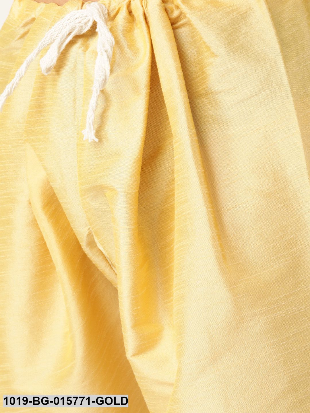 Men's Silk Blend Gold Kurta Pyjama & Gold Nehru jacket Combo
