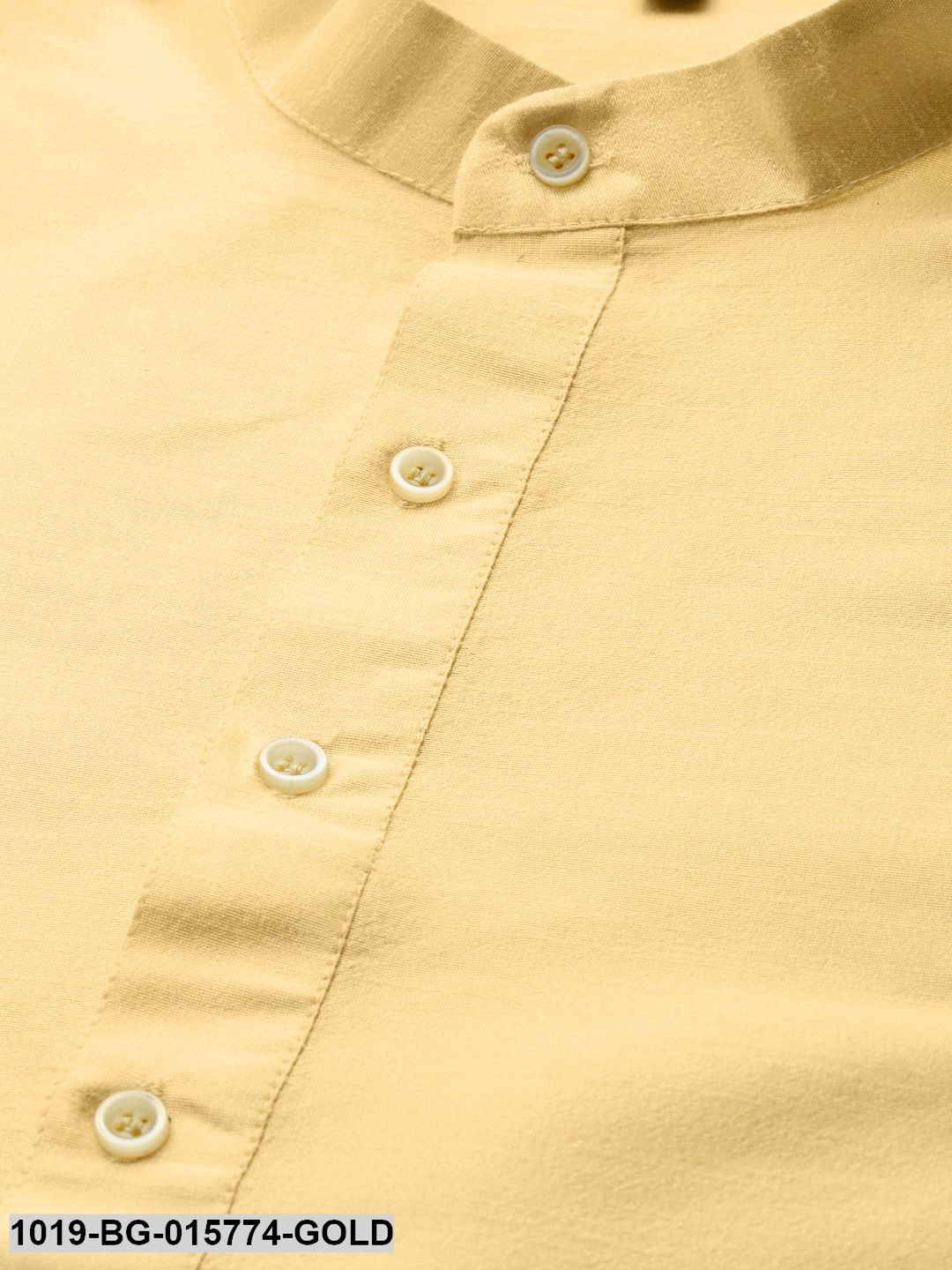 Men's Silk Blend Gold Kurta Pyjama & Lime Green Nehru jacket Combo