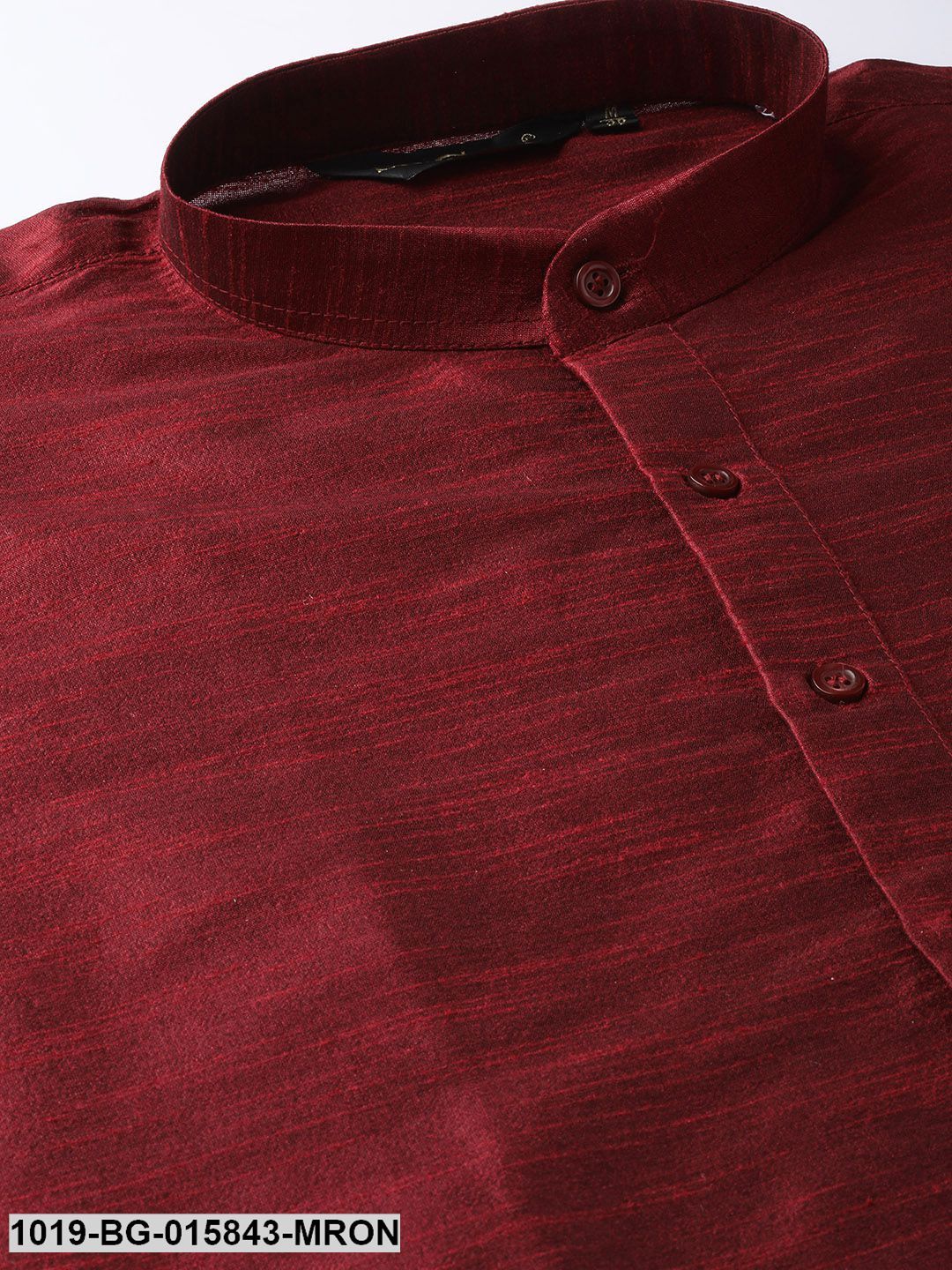 Men's Silk Blend Maroon Kurta Pyjama & Grey Nehru jacket Combo