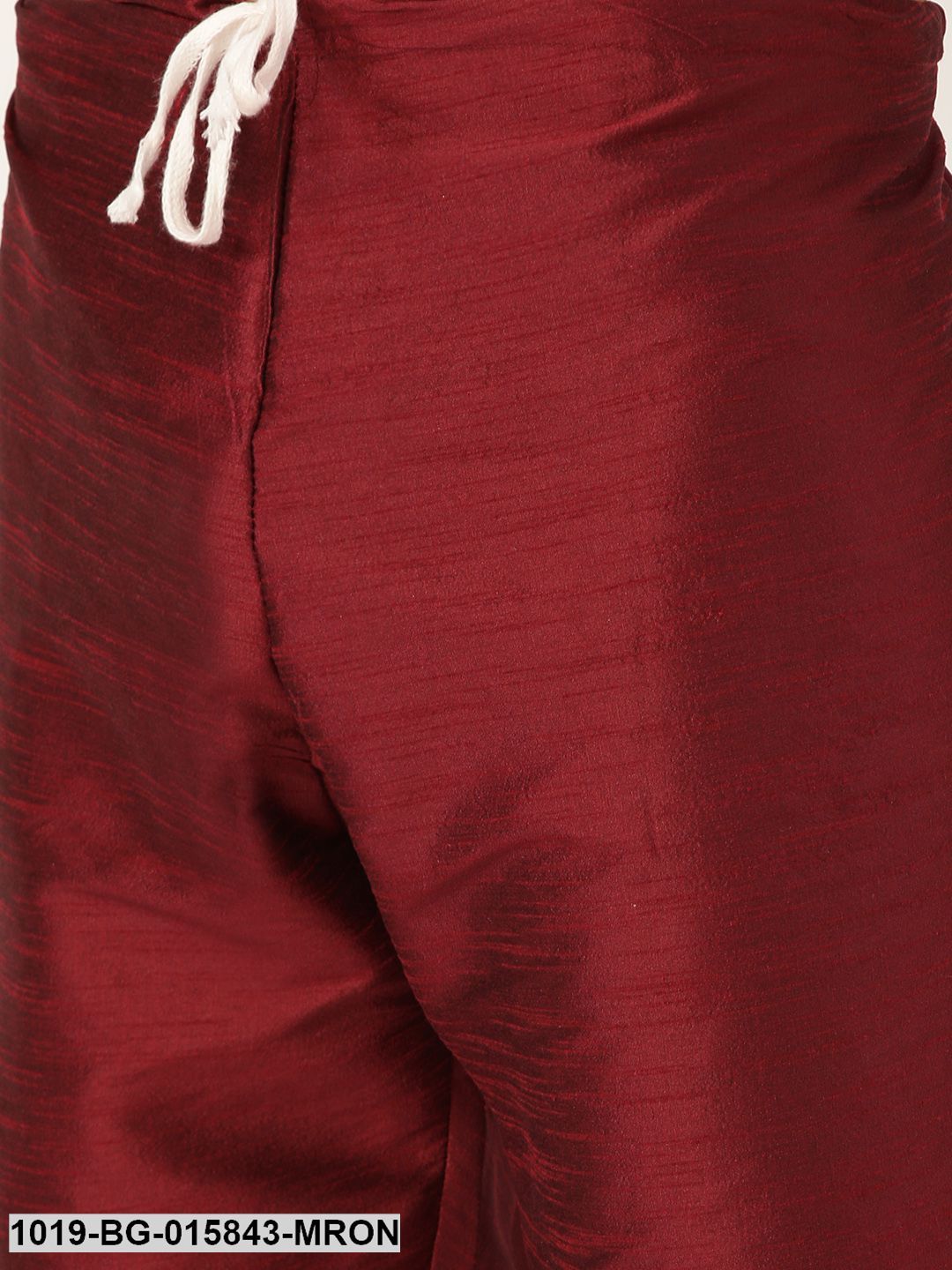Men's Silk Blend Maroon Kurta Pyjama & Grey Nehru jacket Combo