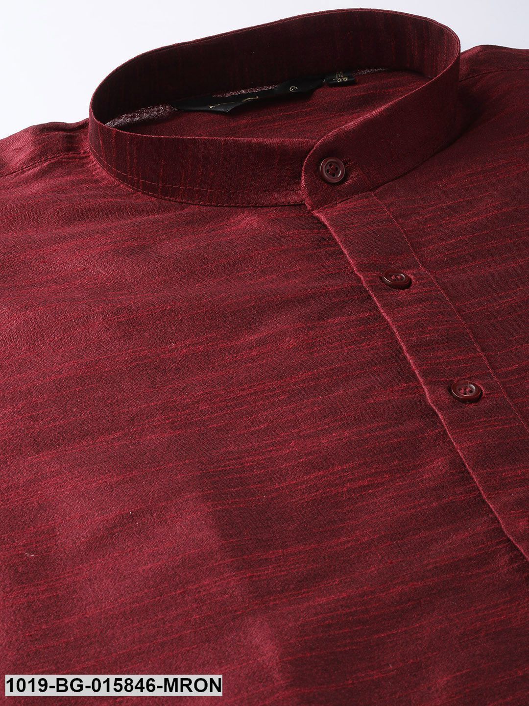 Men's Silk Blend Maroon Kurta Pyjama & Peach Nehru jacket Combo