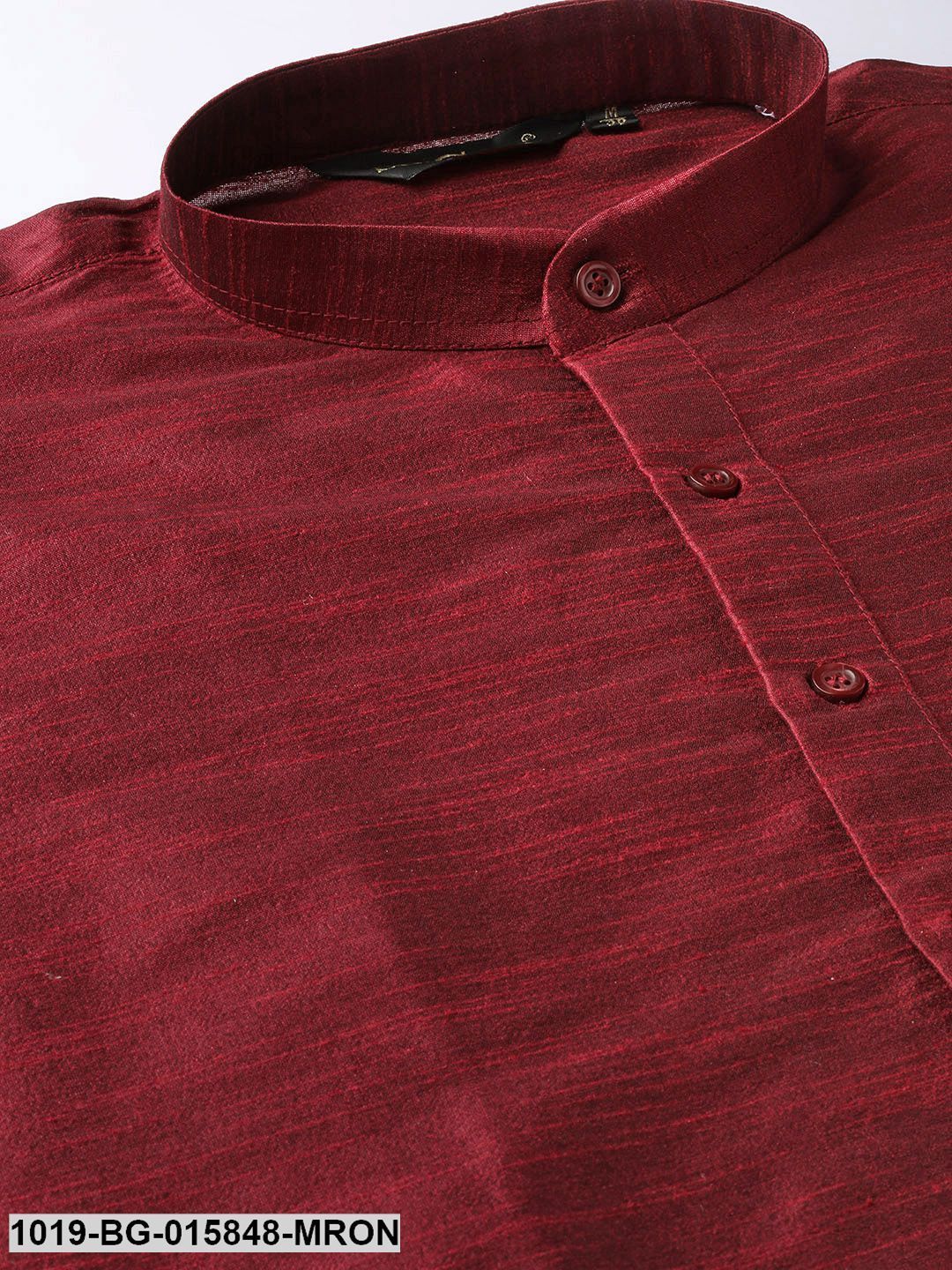 Men's Silk Blend Maroon Kurta Pyjama & Light Pink Nehru jacket Combo