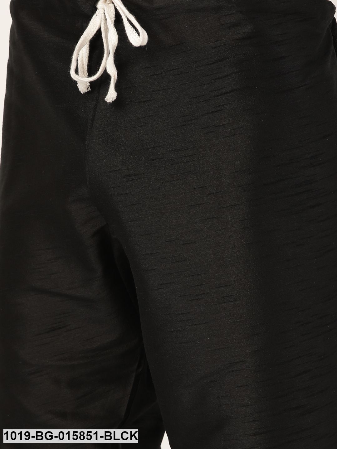 Men's Silk Blend Black Kurta Pyjama & Lime Green Nehru jacket Combo